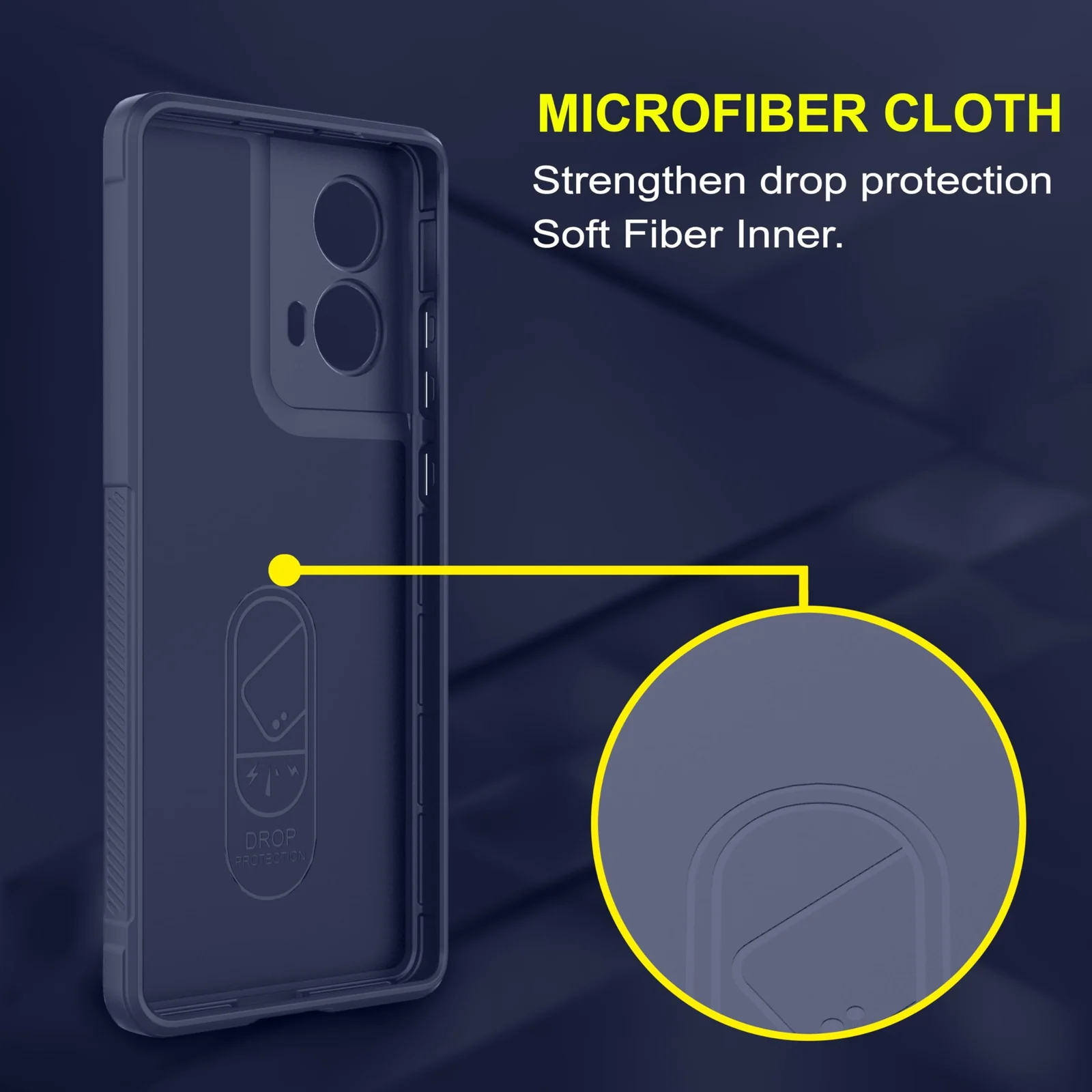 DL3 Mobilak Silicone Case for Motorola Moto G85 5G / Motorola Edge 50 Fusion Heavy Duty Protective [Slim Fit] Shockproof Soft Protective Shock-Absorption TPU Cover With Camera Protection - Blue