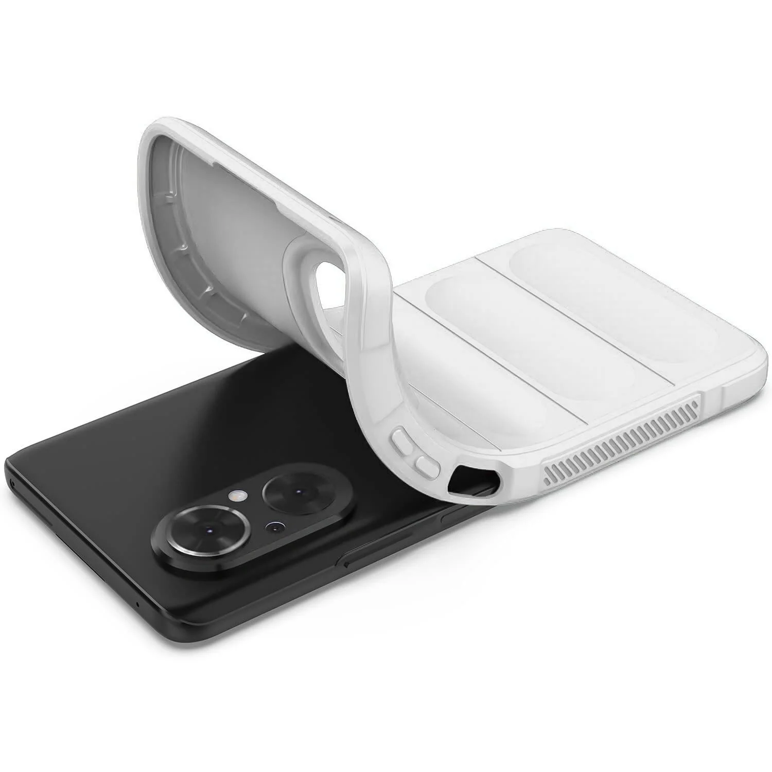 DL3 Mobilak Flexible Silicone and TPU Protective Case with Camera Protection for Huawei Nova 9 SE / Honor 50 SE - White