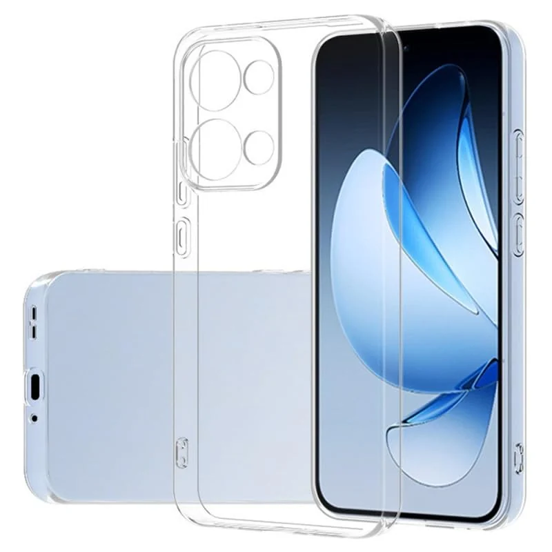 DL3 Mobilak Case Compatible with OPPO Reno 13 5G, Case Crystal Soft TPU Gel Case Flexible Silicone Anti-Scratch Camera Protection TPU Cover - Clear
