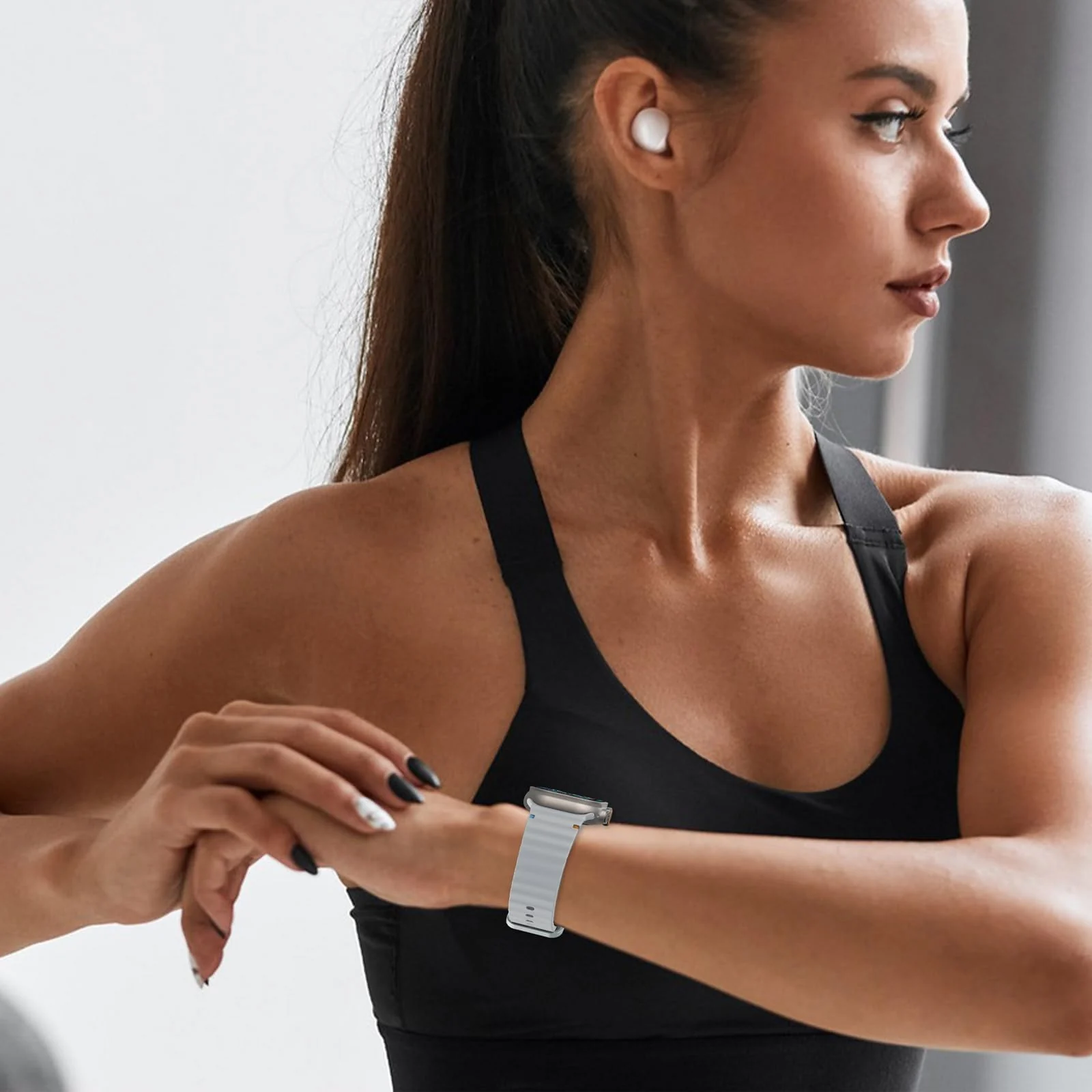 DL3 Mobilak Sport Strap for Apple Watch 49mm (Ultra 3/2/1) 46mm 45mm 44mm 42mm for Women Men, Soft Silicone Replacement Strap for iWatch Series 11/10/9/8/7/6/5/4/3/2/1/SE 3 2 1 - Gray