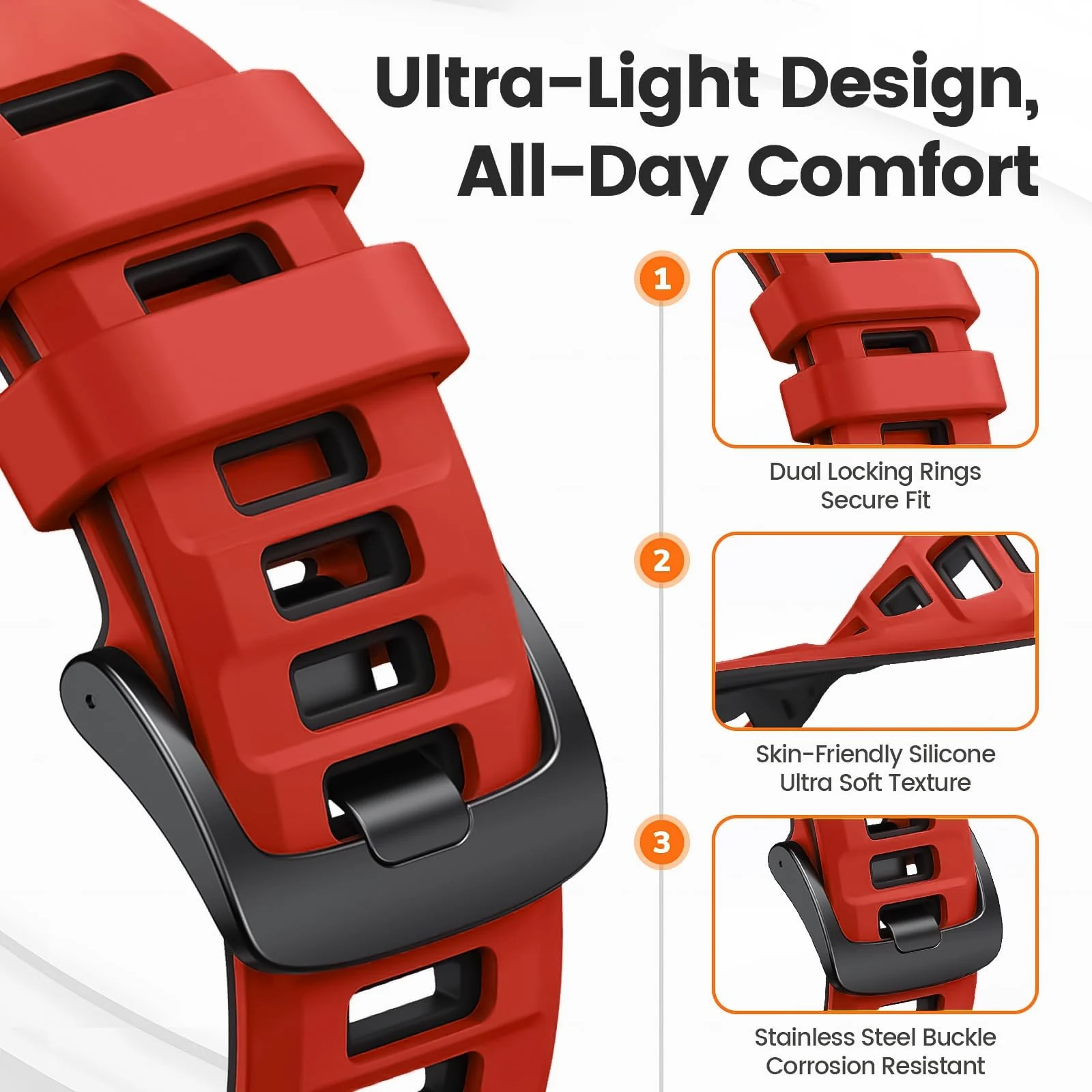 DL3 Mobilak Silicone Sport Band 22MM Strap For Xiaomi Redmi Watch 5 Active/5 Lite/Samsung Galaxy Watch 46mm/Watch 3 45mm/Gear S3/Huawei watch GT5 GT4 GT3 GT2 GT 46MM/GT2E/GT3 Pro/GT 5 Pro/Amazfit GTR4 - Red/black