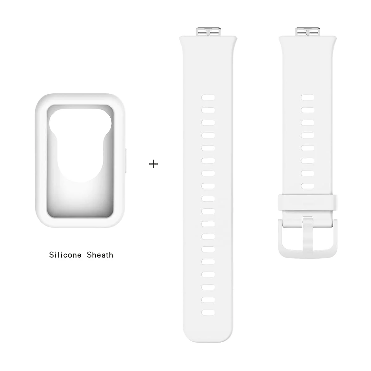 DL3 MOBILAK Bands Replacement and case for Huawei Watch Fit & Huawei Watch Fit New & Huawei Watch Fit Elegant, Band Silicone Quick Release Soft Rubber Replacement Watch Band (White), unisex-adult