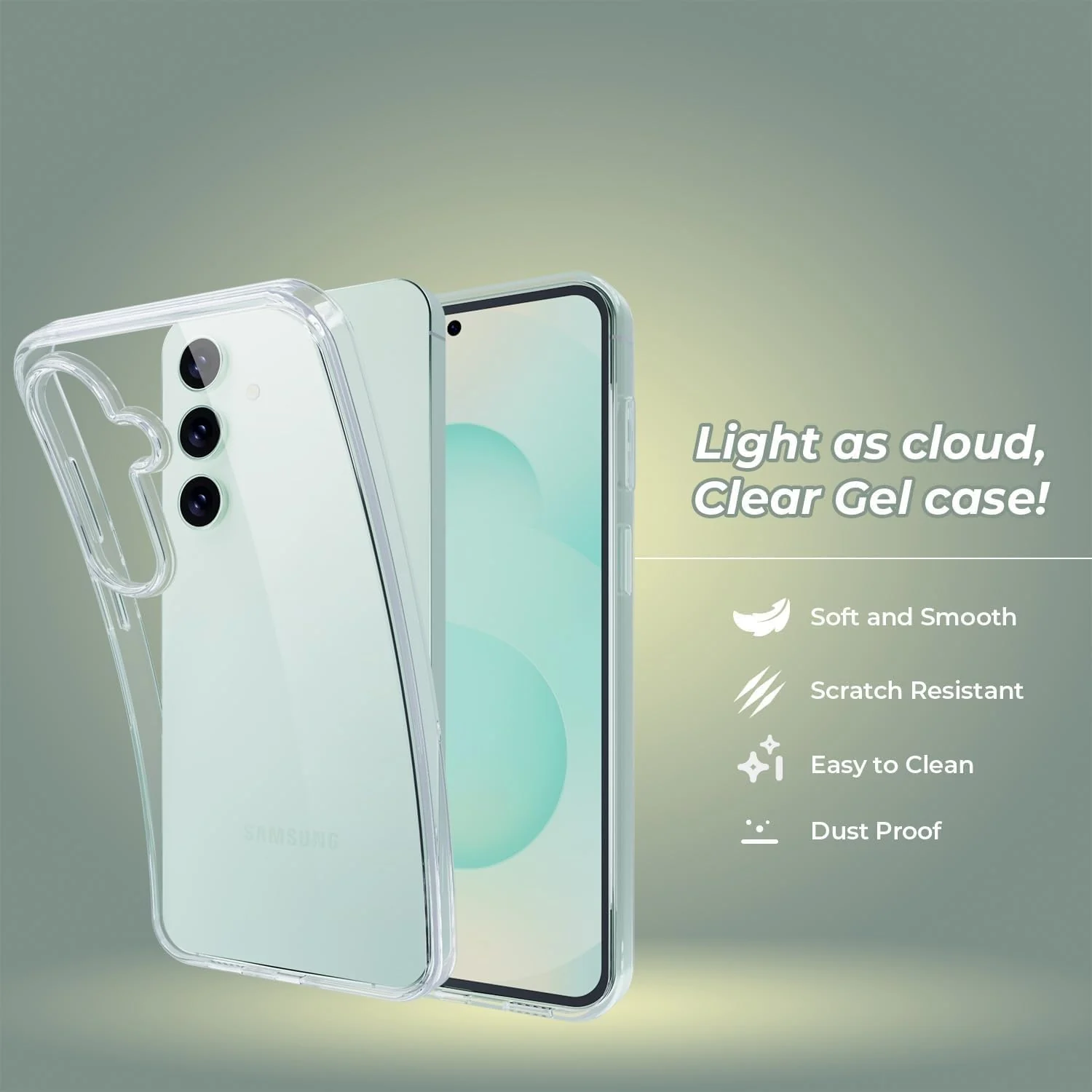 DL3 Mobilak Case Compatible with Samsung Galaxy S25 5G / Samsung S24 Case Crystal Soft TPU Gel Case Flexible Silicone Anti-Scratch TPU Cover - Clear