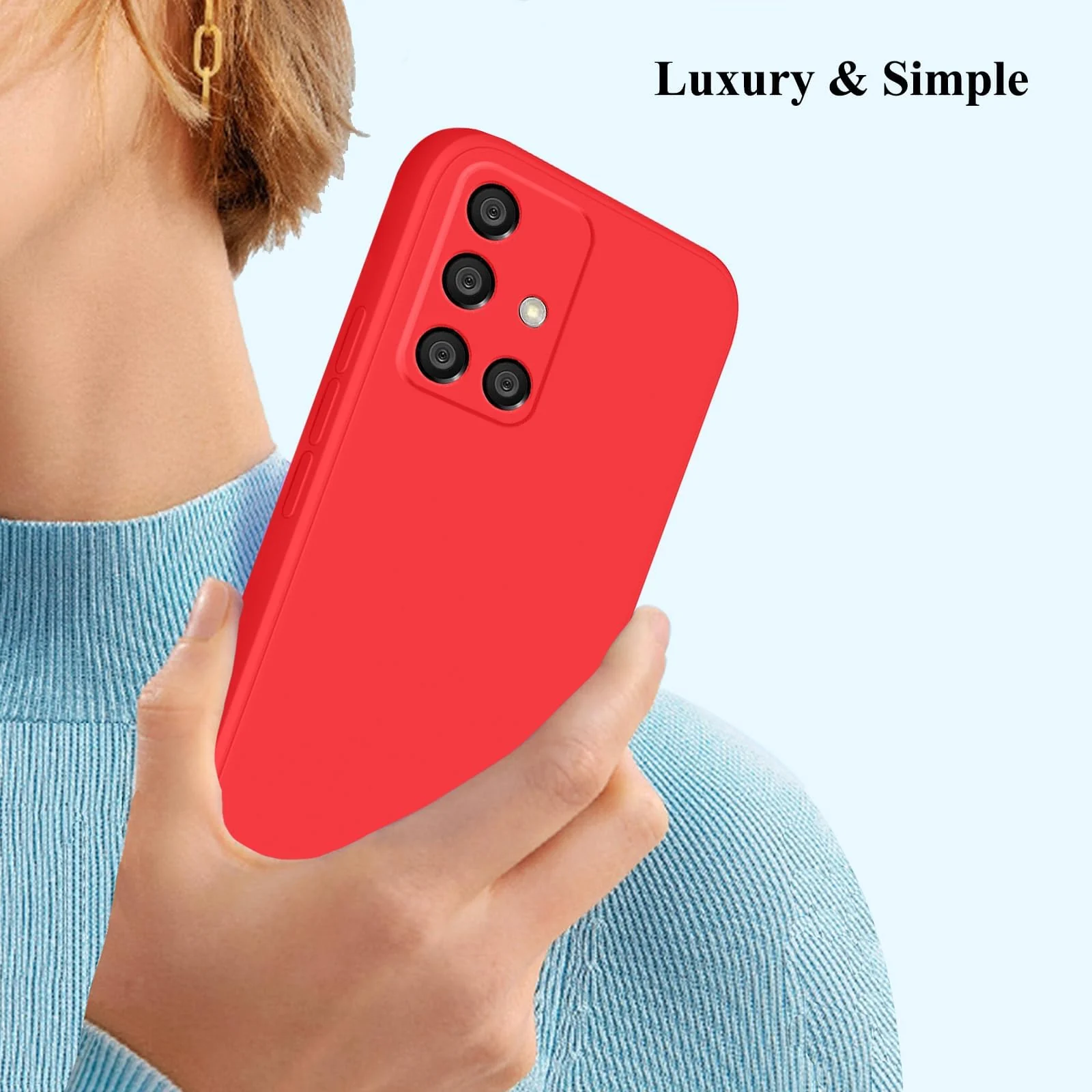 DL3 Mobilak Soft Silicone Protective Case for Samsung Galaxy A51 with Microfiber Lining and Shockproof Design - Red