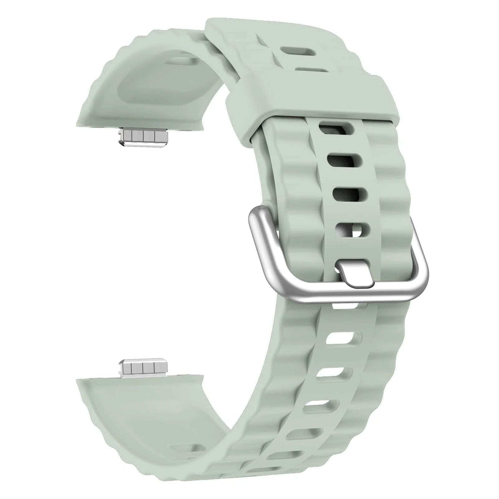DL3 Mobilak Wavy Texture Sports Wristbands for Huawei Watch Fit 4/Fit 4 Pro/Fit 3 Strap, Breathable Silicone Wristband Strap Watch Strap Bracelet for Huawei Watch Fit 4 Pro/Fit4/3 - Mint Green
