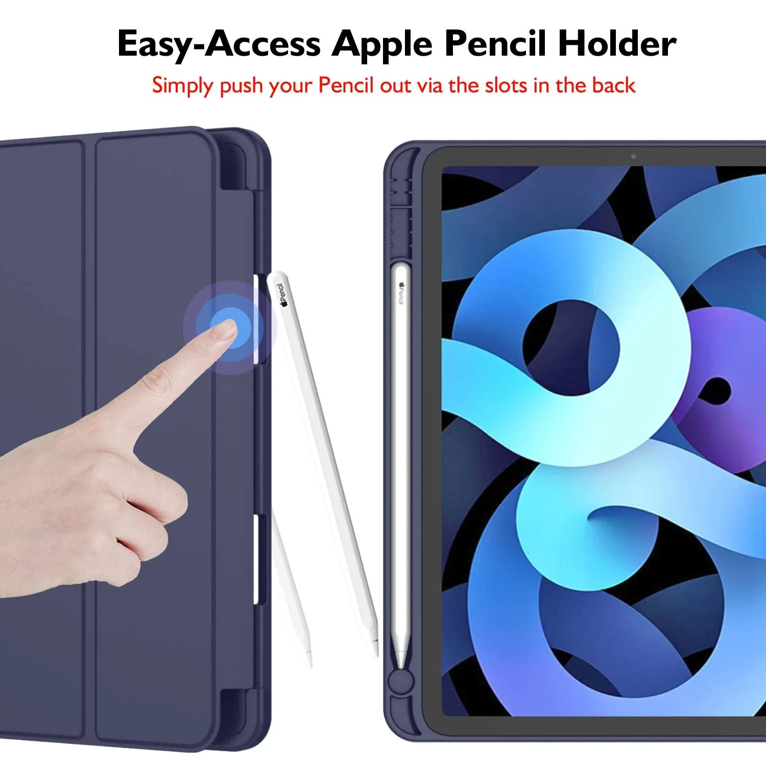 DL3 Mobilak iPad Air 11-Inch M2 (2024), iPad Air 5/4 (2022/2020 5th/4th 10.9-Inch) Case with Pencil Holder Full Body Protection + Charging Support Compatible with Apple Pencil (2nd generation) and - Blue
