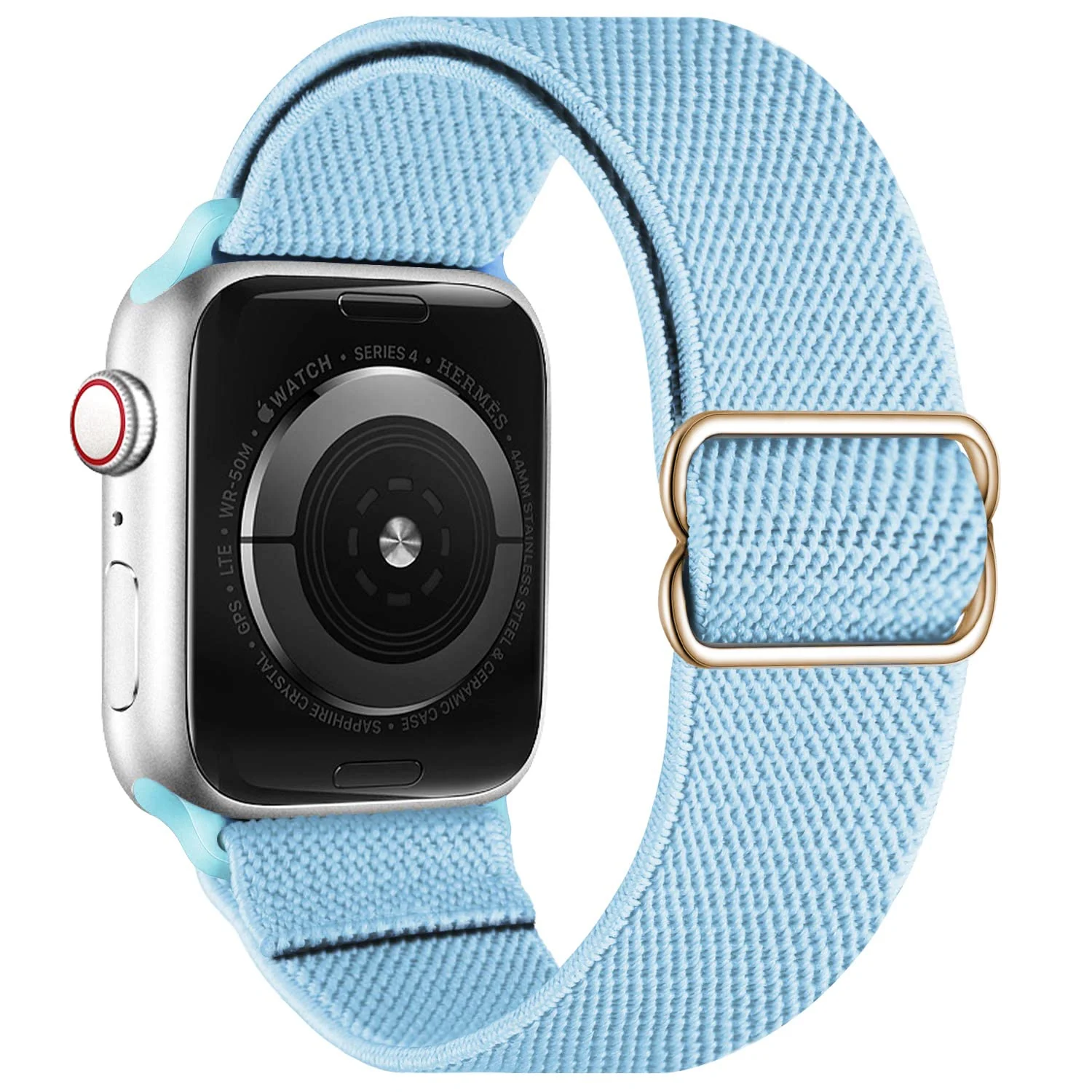DL3 Mobilak Nylon Solo Loop Stretchy Straps For Apple Watch Band 49mm 45mm 44mm 42mm 41mm 40mm 38mm, Elastic Wristbands for Series 8 Ultra 7 6 5 4 3 2 1 Se (42MM/44MM/45MM/49MM) - Sky Blue