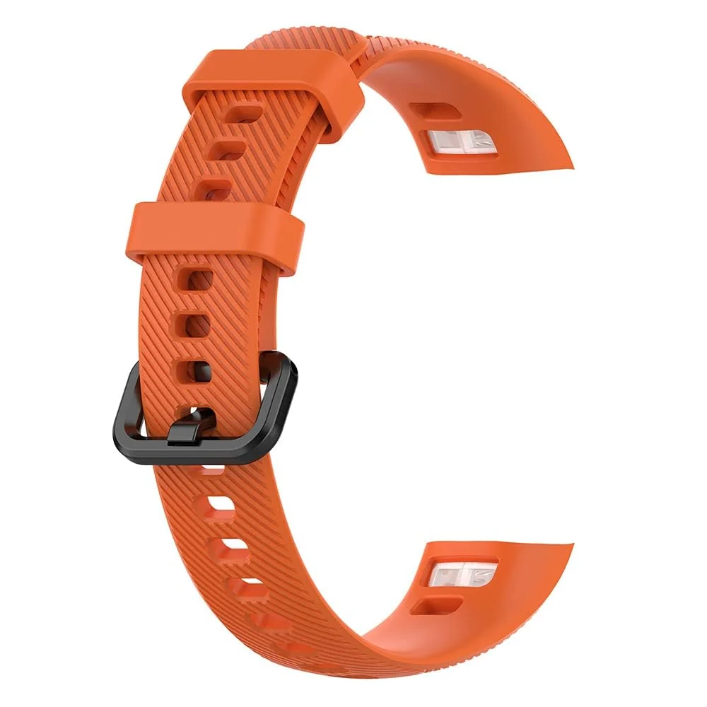 DL3 Mobilak Compatible for Honor Band 5/Honor Band 4 Strap, Soft Silicone Sport Wristband Adjustable Accessory Bracelet Replacement Band for Honor Band 5/Band 4 - Orange