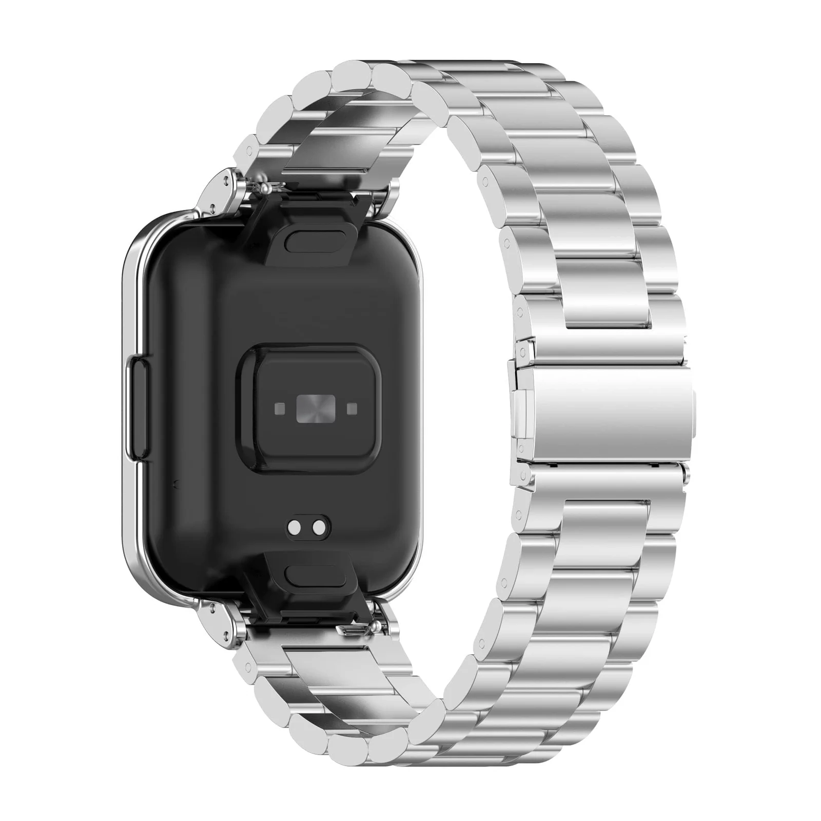 DL3 MOBILAK Adjustable Stainless-Steel Watch Strap with Case for Xiaomi Redmi Watch 2 Lite and Poco Watch and Horloge 2 - Silver