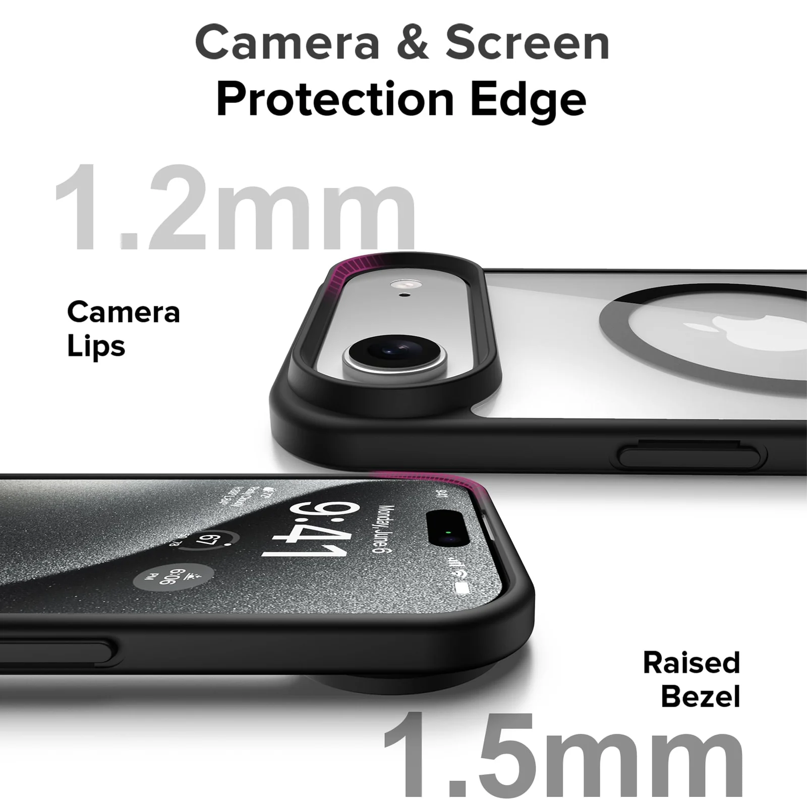 DL3 Mobilak Translucent Matte Case for iPhone 17 Pro Max 6.9-Inch Compatible with, Compatible with MagSafe accessories, Shock-absorbing protection, Scratch-resistant surface - Black
