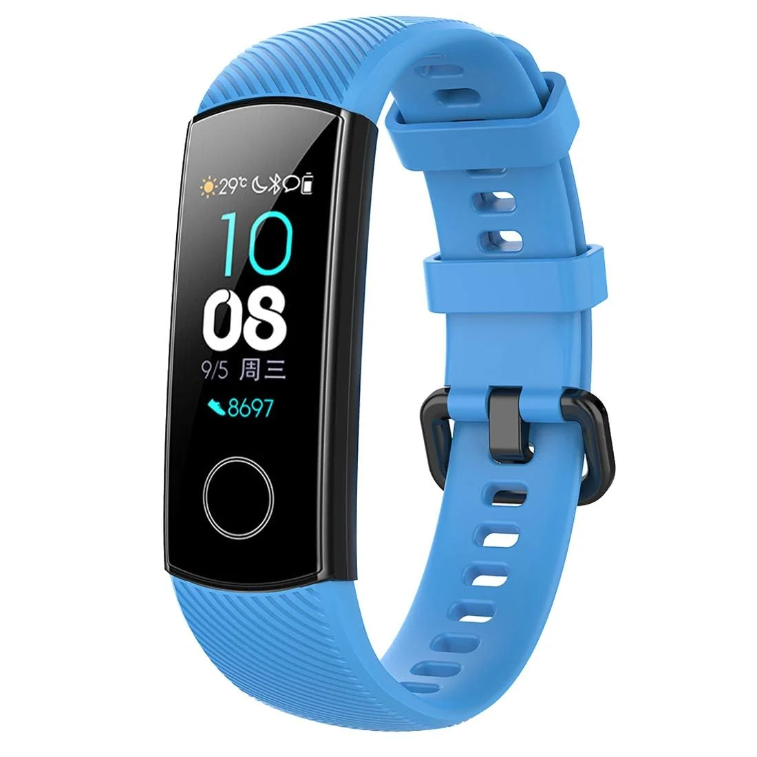 Dl3 Mobilak Compatible for Honor Band 5/Honor Band 4 Strap, Soft Silicone Sport Wristband Adjustable Accessory Bracelet Replacement Band for Honor Band 5/Band 4 (Sky Blue)