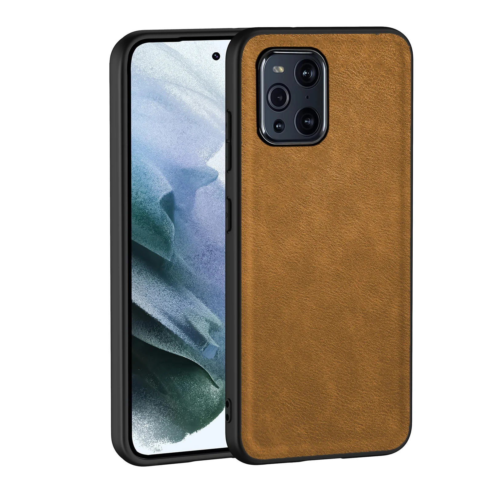 Dl3 Mobilak Case for Oppo Find X3 Pro Leather Case,Anti-Drop, Anti-Shock, Non-Slip Texture,Simple Cell Phong Cover (Gray)