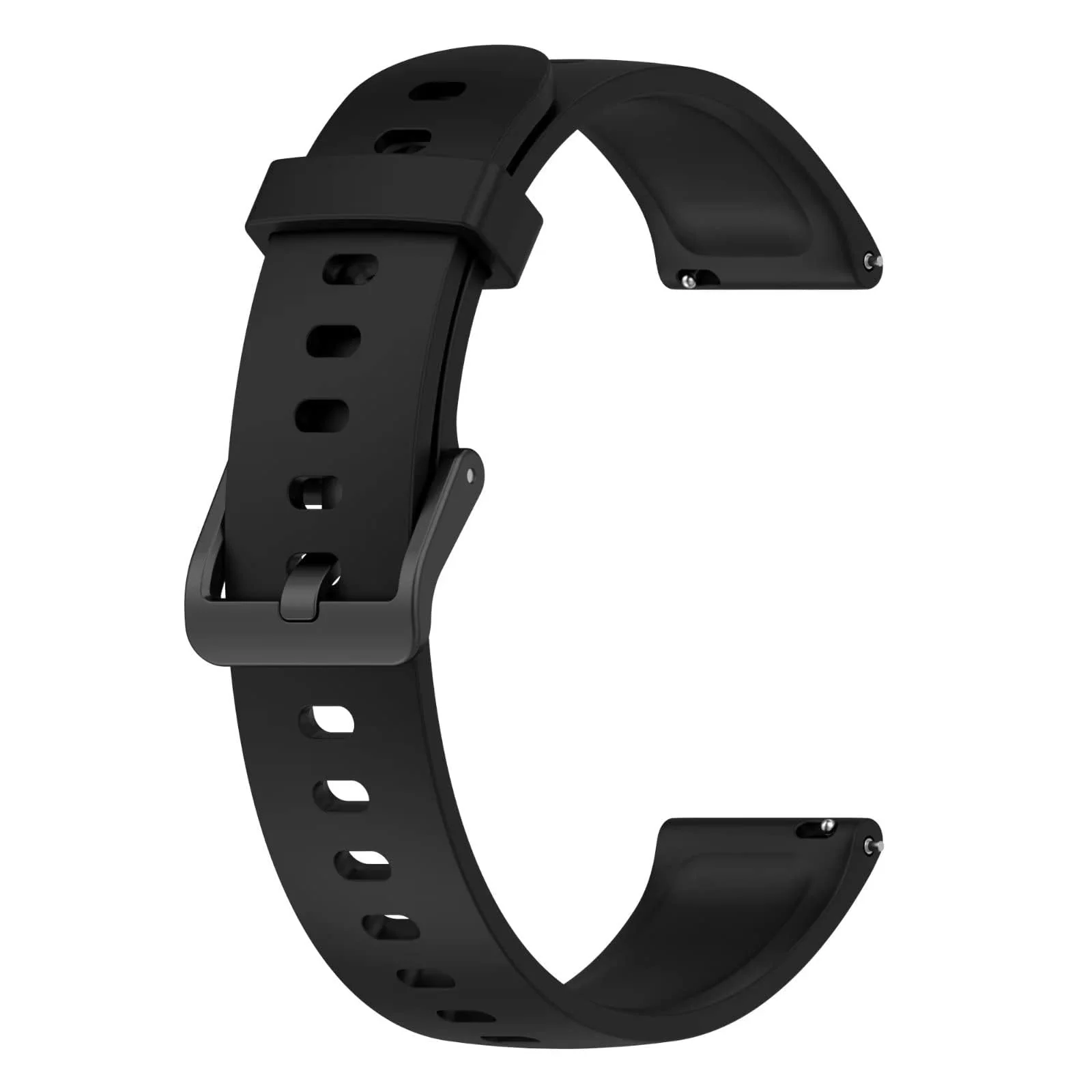 DL3 Mobilak Silicone Strap for realme Band 2, [Breathable] Soft Silicone Replacement Strap for Men and Women, Pin Buckle Design, for realme Band2 - Black