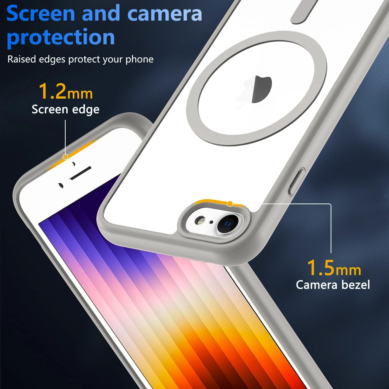 DL3 Mobilak Clear MagSafe-Compatible Magnetic Case for iPhone 7 Plus / iPhone 8 Plus with Camera Protection and Military-Grade Protection - Titanium
