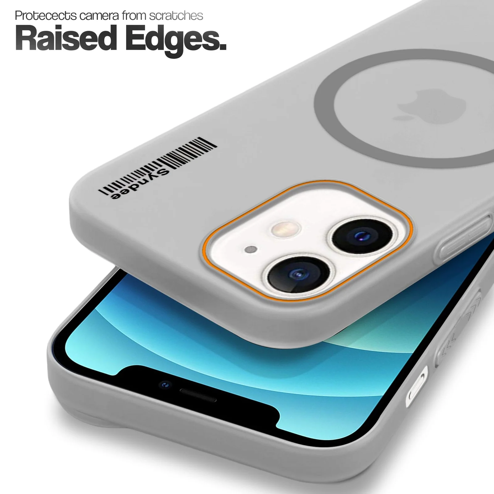 DL3 Mobilak Translucent Matte Case for iPhone 11, Compatible with MagSafe accessories, Shock-absorbing protection, Integrated ring holder - Gray