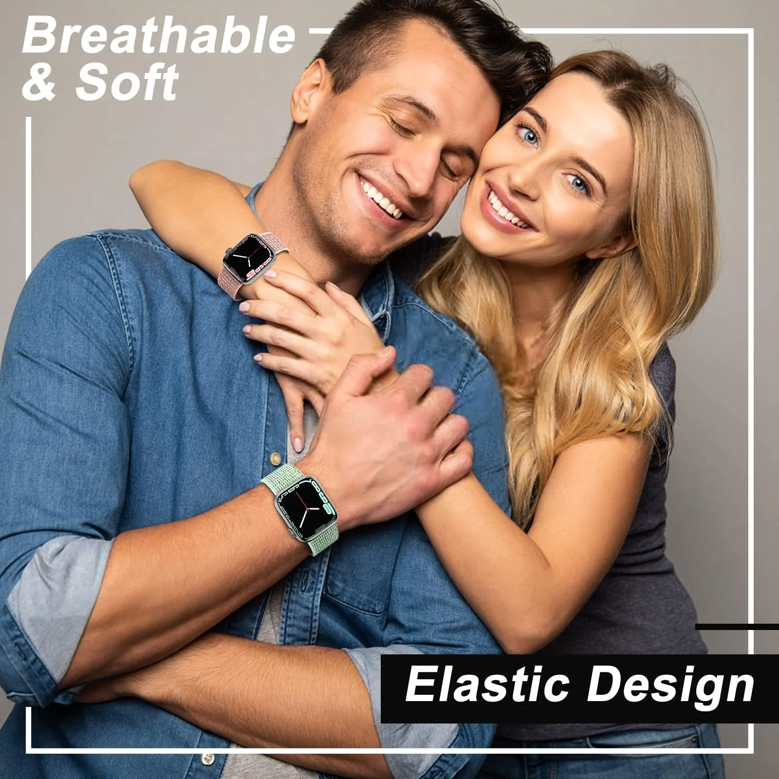 DL3 Mobilak Nylon Strap for Redmi Watch 4/Redmi Watch 5/Xiaomi Smart Band 8 Pro/Band 9 Pro, Men and Women Breathable Elastic Bracelet, Adjustable Straps Replacement Band Sport Watchband - Sea Blue