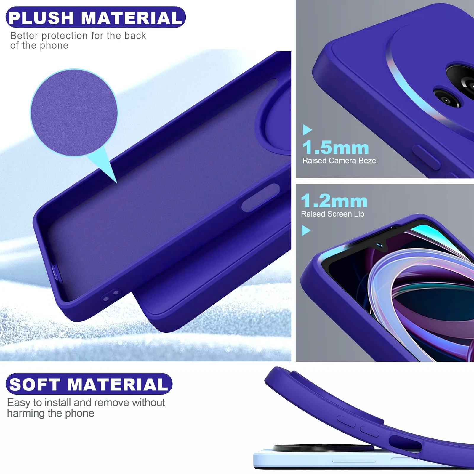 DL3 Mobilak Liquid Silicone Case for Xiaomi Redmi A3, Shock-absorbing protection, Scratch-resistant surface, Soft microfiber lining - Pepsi
