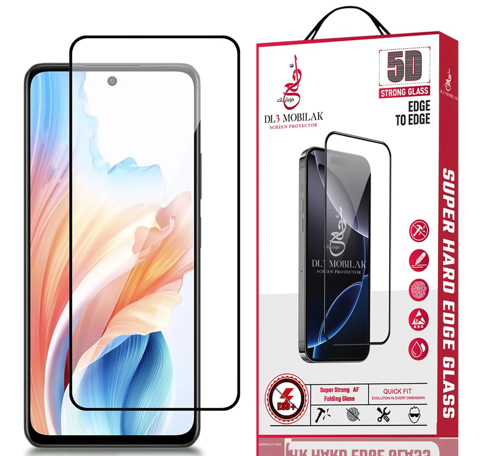 DL3 Mobilak for Xiaomi Redmi 10/Redmi 10 2022/Poco m3 pro/OPPO Reno 2f Tempered Glass Screen Protector, 9H Hardness Anti-Scratch Tempered Glass flim, Case Friendly, Anti-Scratch - Clear