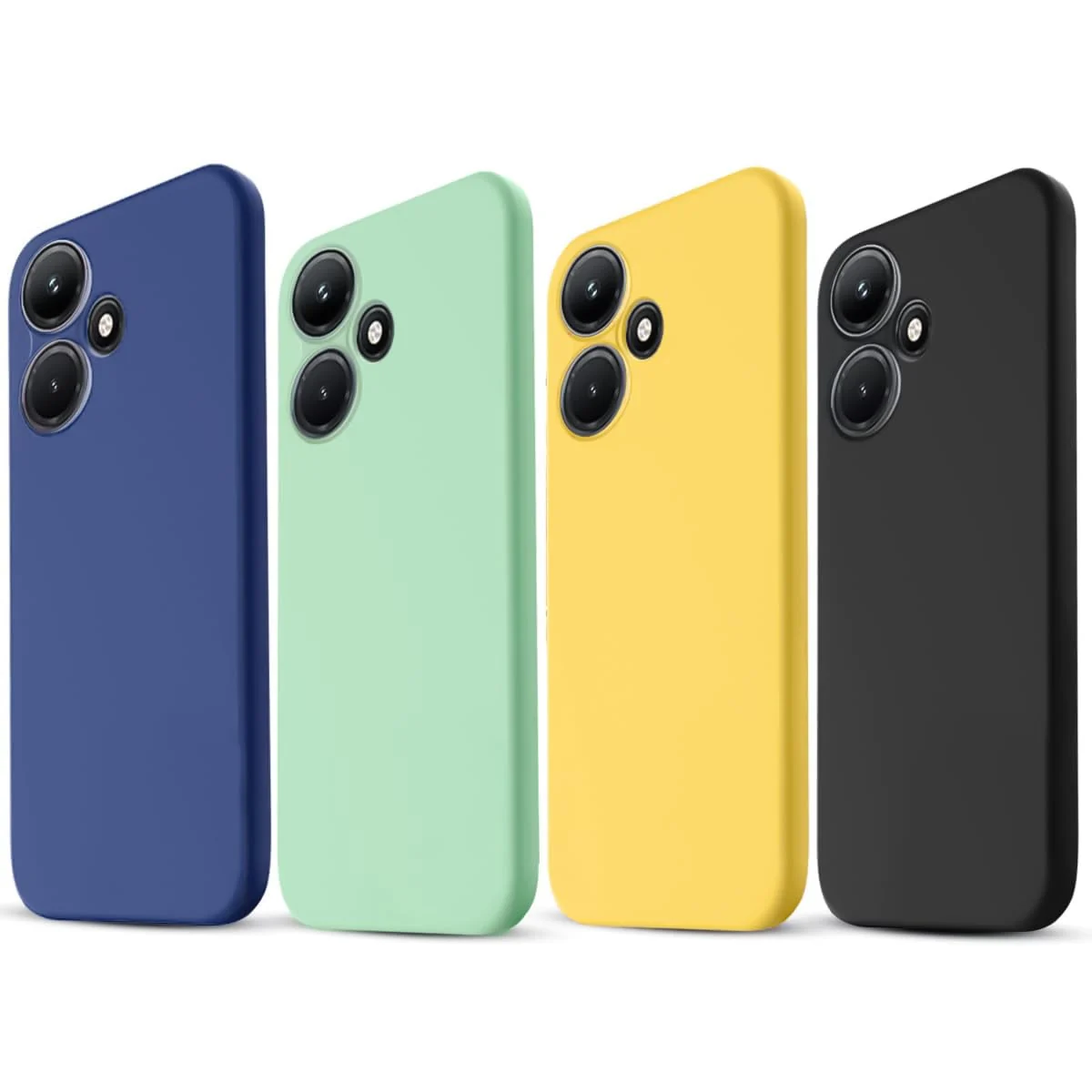 DL3 Mobilak Liquid Silicone Protective Case with Soft Microfiber Lining with Full Camera Protection for Infinix Hot 30i - Blue 1