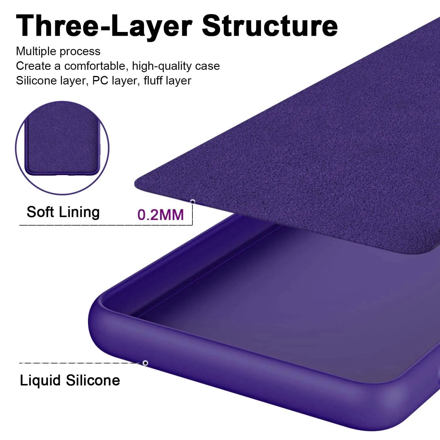 DL3 Mobilak Soft Silicone Protective Case for POCO X5 Pro 5G with Microfiber Lining and Shockproof Design - Purple