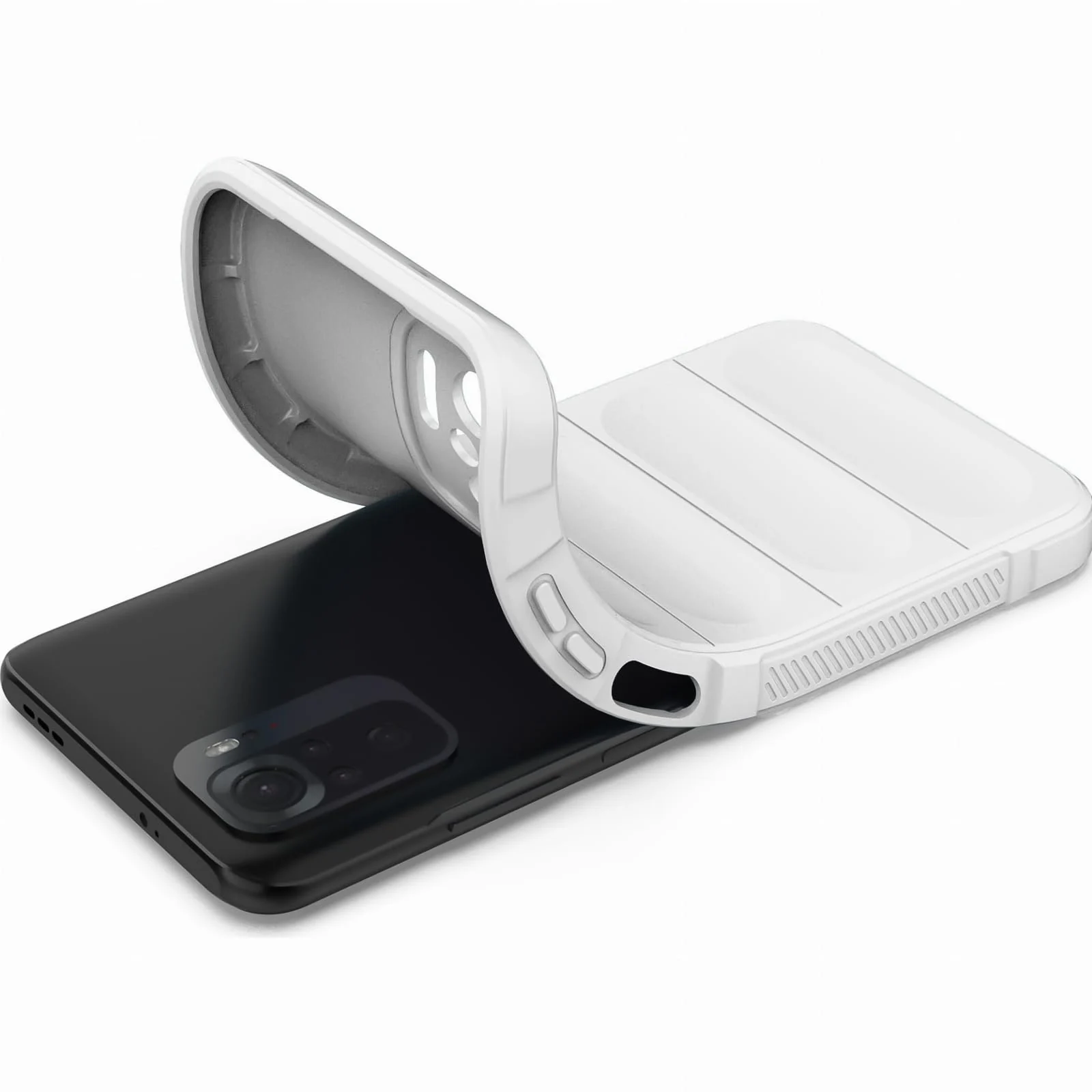 DL3 Mobilak Flexible Silicone and TPU Protective Case with Camera Protection for Xiaomi Redmi Note 10 4G / Note 10S - White