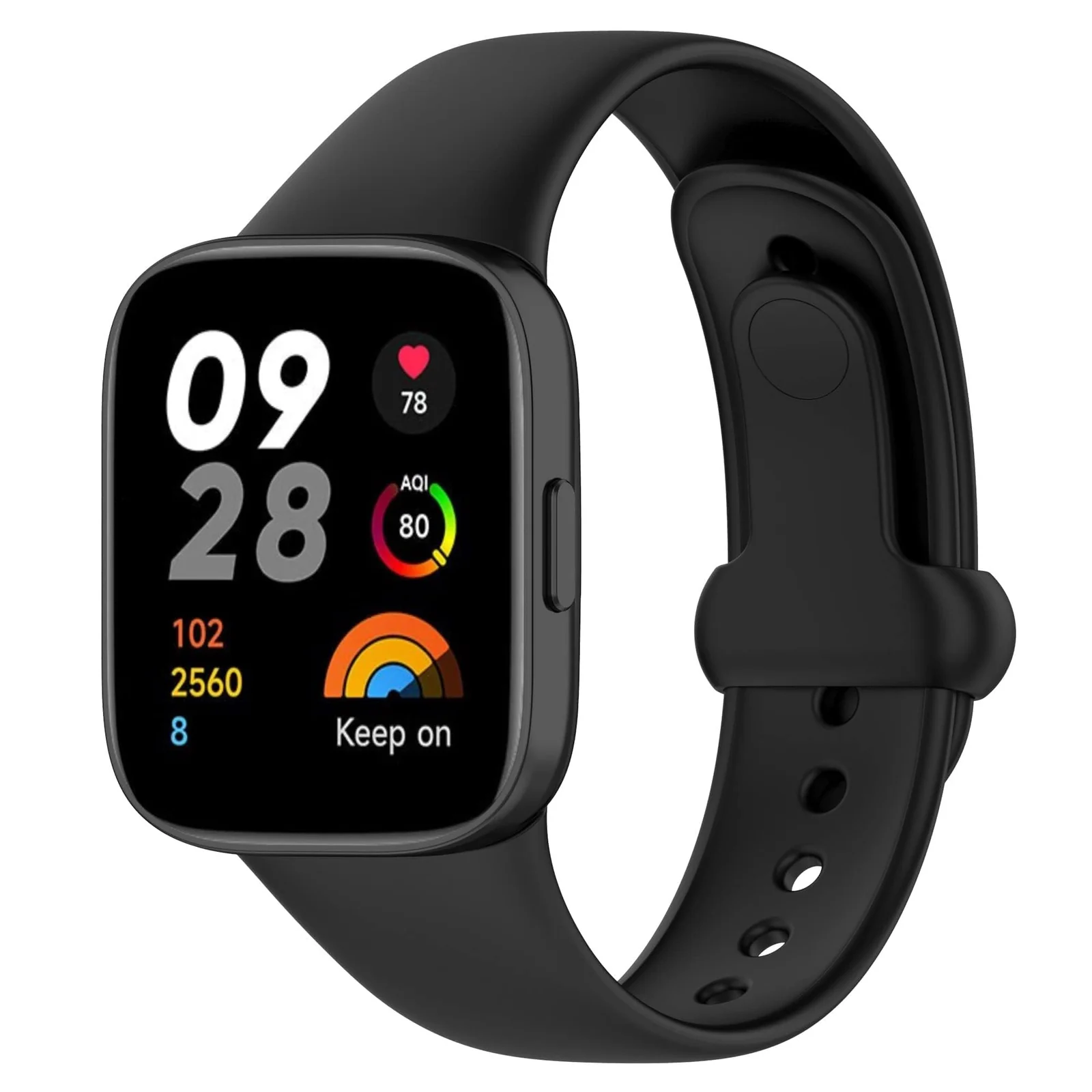 DL3 Mobilak Strap for Xiaomi Redmi Watch 3 Only, Soft Silicone Watch Band with Secure Buckle, Sport Replacement Wristband Bracelet Strap for Men & Women - Black