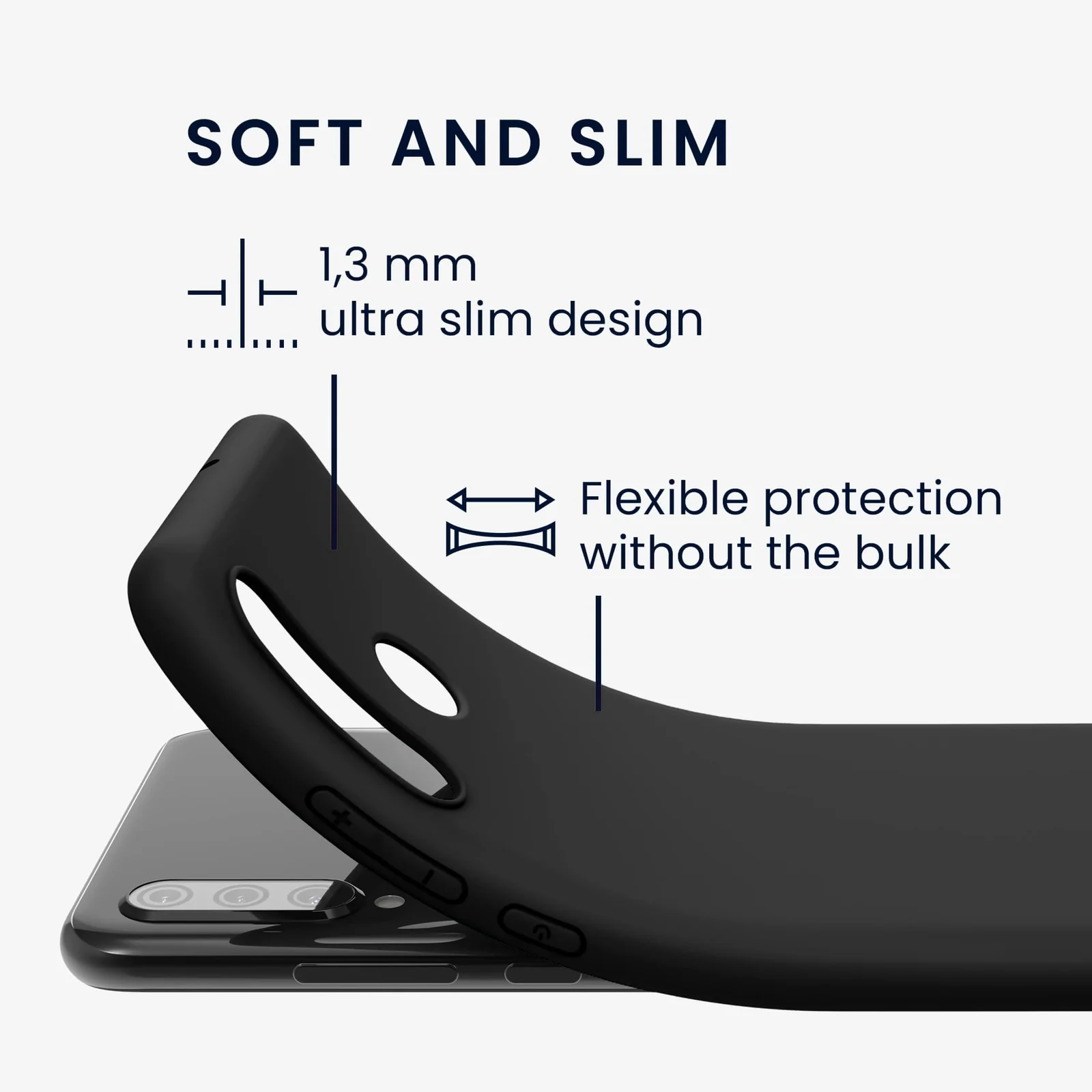 DL3 Mobilak Soft Silicone Protective Case for Huawei Y9S / Honor 9X Pro / P Smart Pro 2019 with Microfiber Lining and Shockproof Design - Black