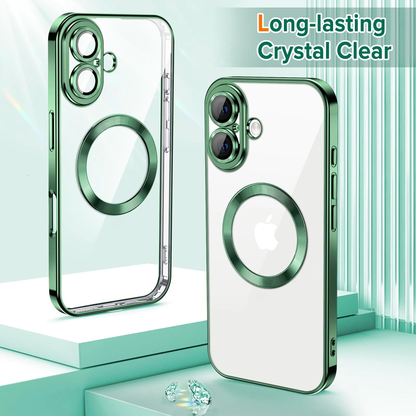 DL3 Mobilak Plated-Edge TPU Protective Case with Camera Protection for iPhone 16 Plus - Green