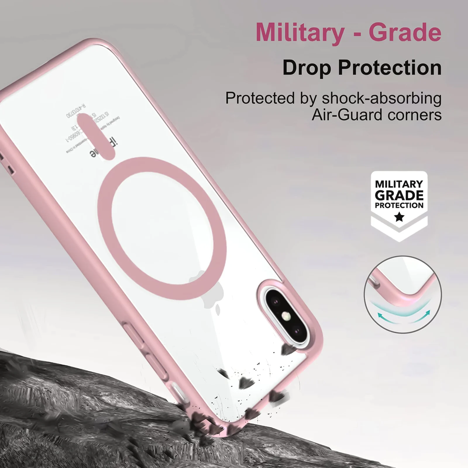 DL3 Mobilak Clear MagSafe-Compatible TPU Case for iPhone X / iPhone XS - Pink