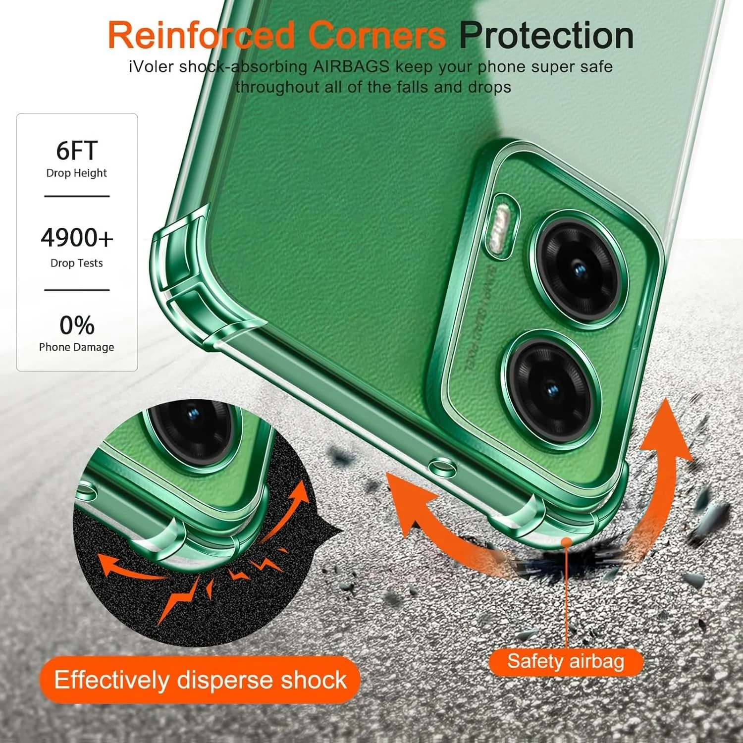 DL3 Mobilak Case Compatible with Motorola Moto G35 5G, Cover Silicone TPU Gorilla Anti-shock Protector Camera Shockproof Corners - Clear