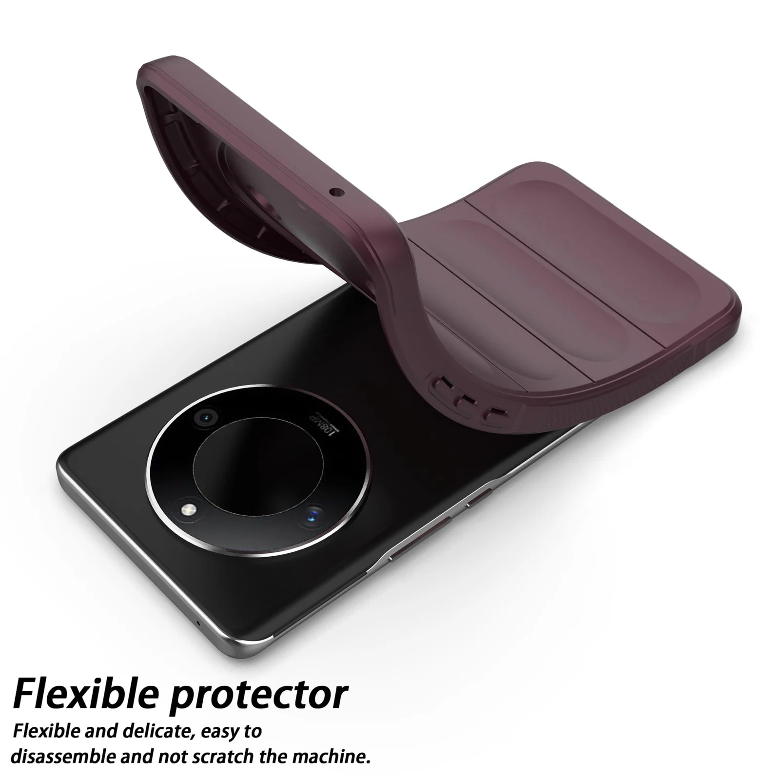 DL3 Mobilak Soft Silicone Protective Case for Honor X9b / Honor Magic 6 Lite 5G / Honor X50 with Camera Protection and Shockproof Design - Wine Red