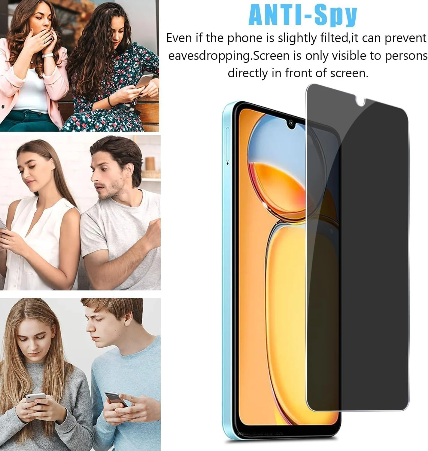 DL3 Mobilak Privacy Full Glass Screen Protector For Xiaomi Redmi 13C / Poco C65 - Black