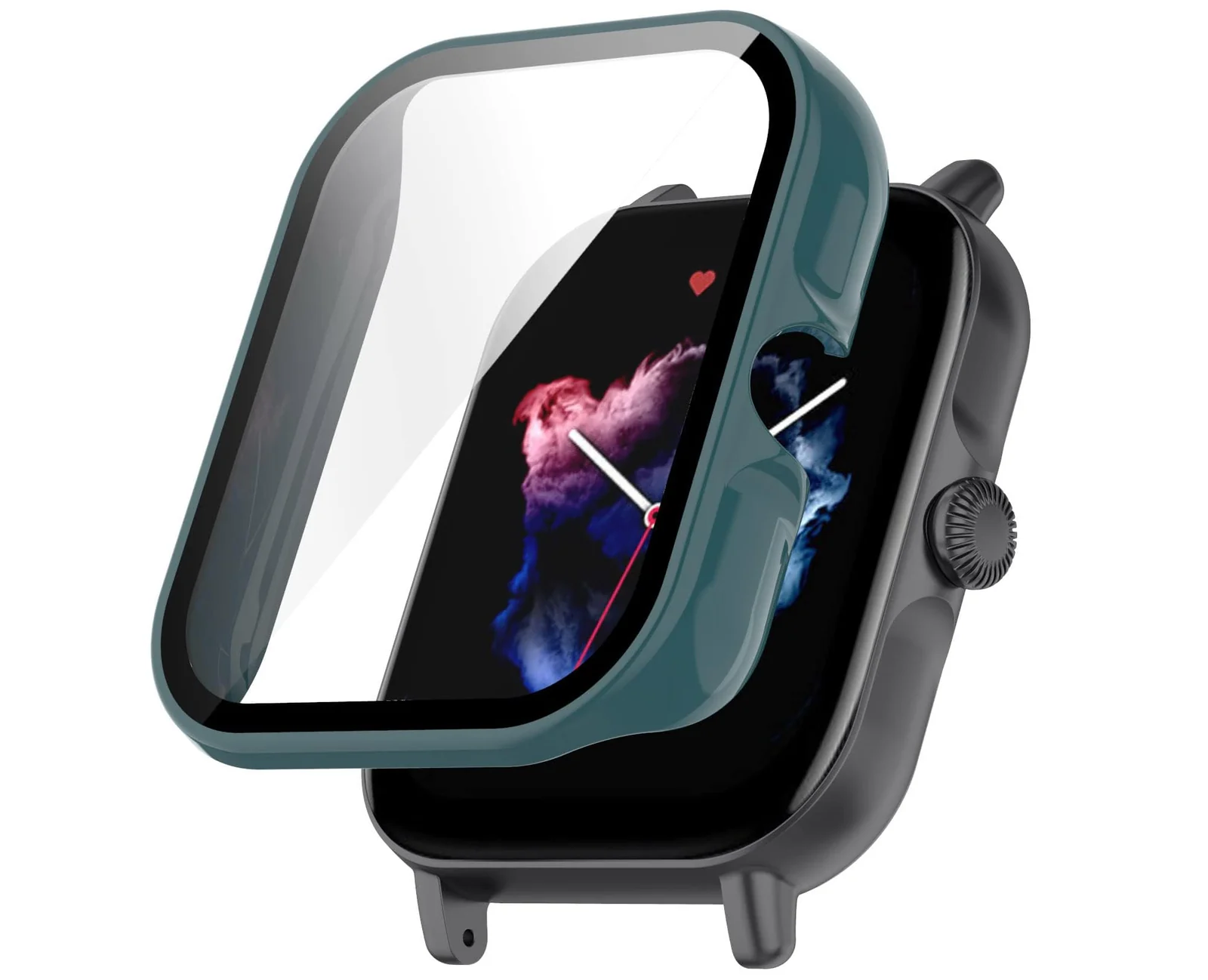 DL3 Mobilak Protective Case For Amazfit GTS 3, 9H Hardness PC Case Bumper Full Slim Protective Cover with Built-in Tempered Glass Screen Protector For Amazfit GTS3 - Green