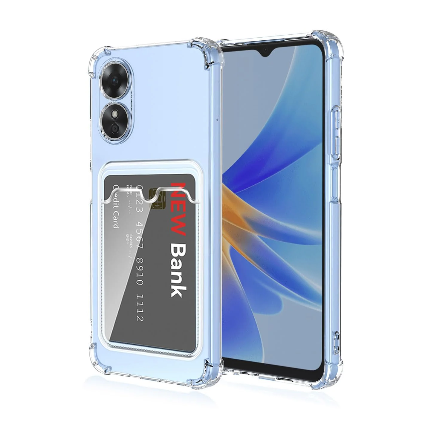 DL3 Mobilak Clear TPU Card Holder Case for Honor X5 Plus / Honor Play 40 / Honor Play 40C with Camera Protection and Shockproof Design - Transparent