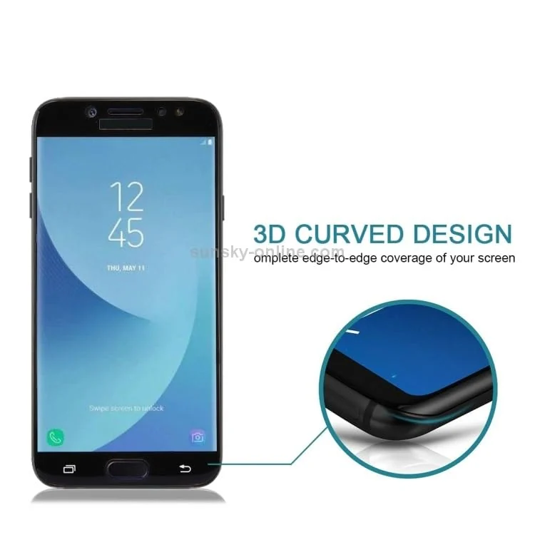 DL3 Mobilak 5D Full Glass Screen Protector For Samsung Galaxy J7 Pro. Black Frame - Clear