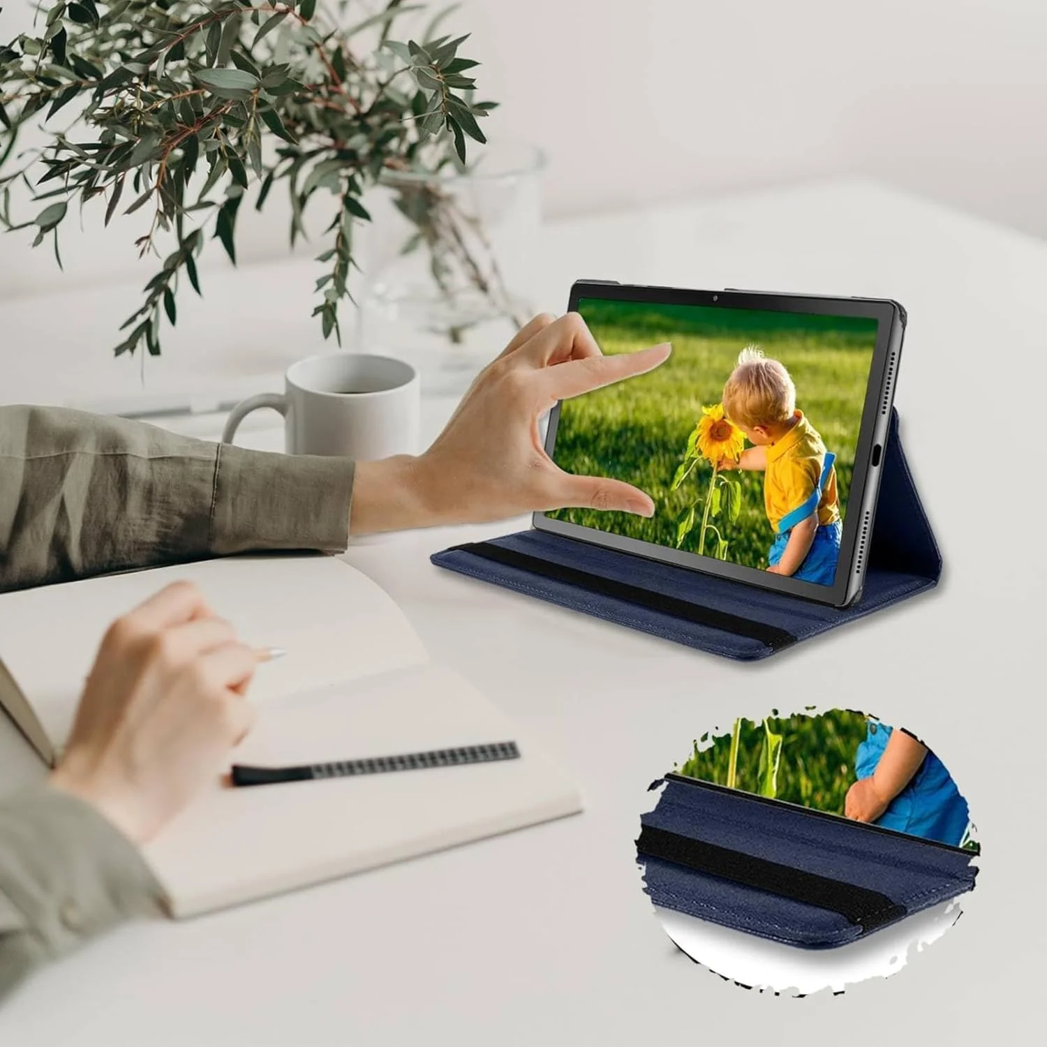 DL3 Mobilak Protective Cover for Huawei Matepad 12X 2024 / MatePad Air 12 inch 2024, 360° Rotatable Smart Stand, Leather Folio Flip Cover with Multi-Angle Viewing, Auto Wake Sleep - Blue