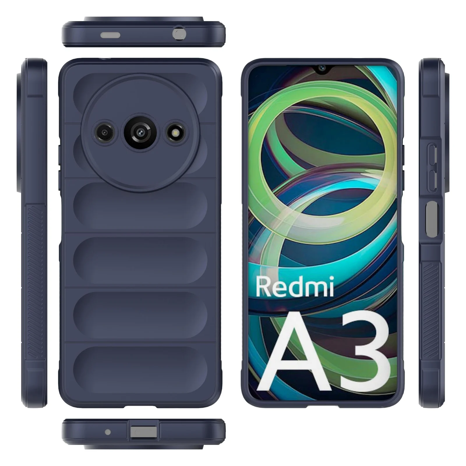 DL3 Mobilak Rugged Protective Case for Xiaomi Redmi A3, Camera protection, Shock-absorbing protection, Non-slip grip - Blue