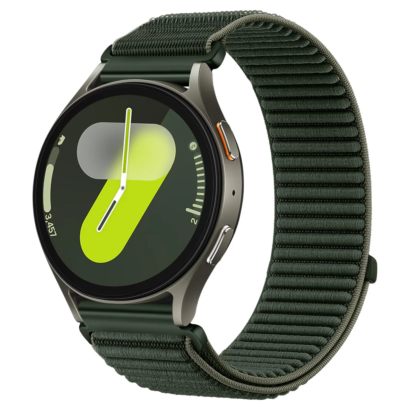 DL3 Mobilak Nylon Loop Sport Band For 20mm For Samsung Galaxy Watch 7/6/5/4 40mm 44mm/5 Pro 45mm/S2 classic/active 2 40mm 44mm/Amazfi GTS 2/2e/3/3 Pro/GTS4/GTS 2 Mini/4 Mini/Bip 3, Stretchy Strap Elastic Fabric - Green