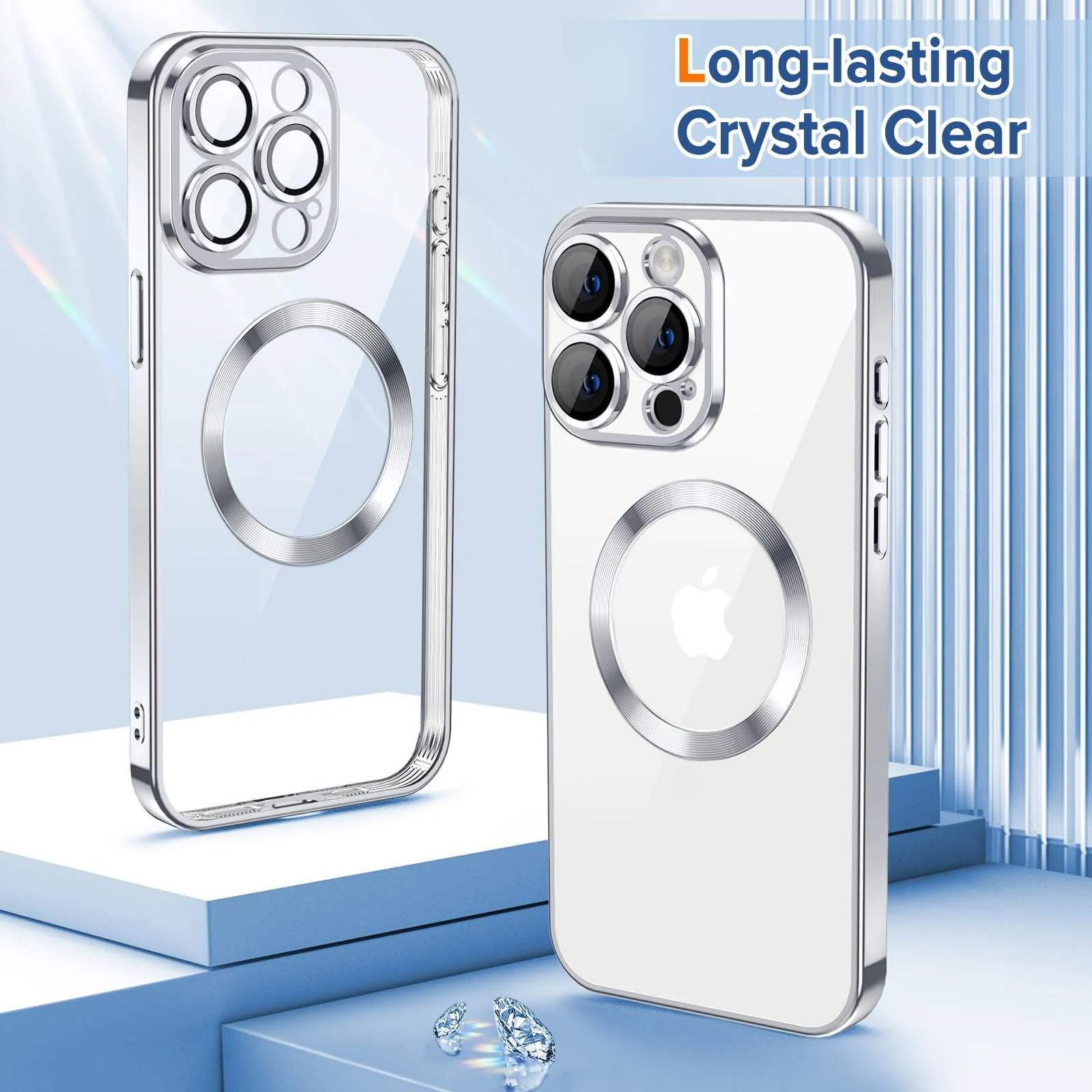 DL3 Mobilak Plated-Edge TPU Protective Case with Camera Protection for iPhone 11 Pro Max - Silver