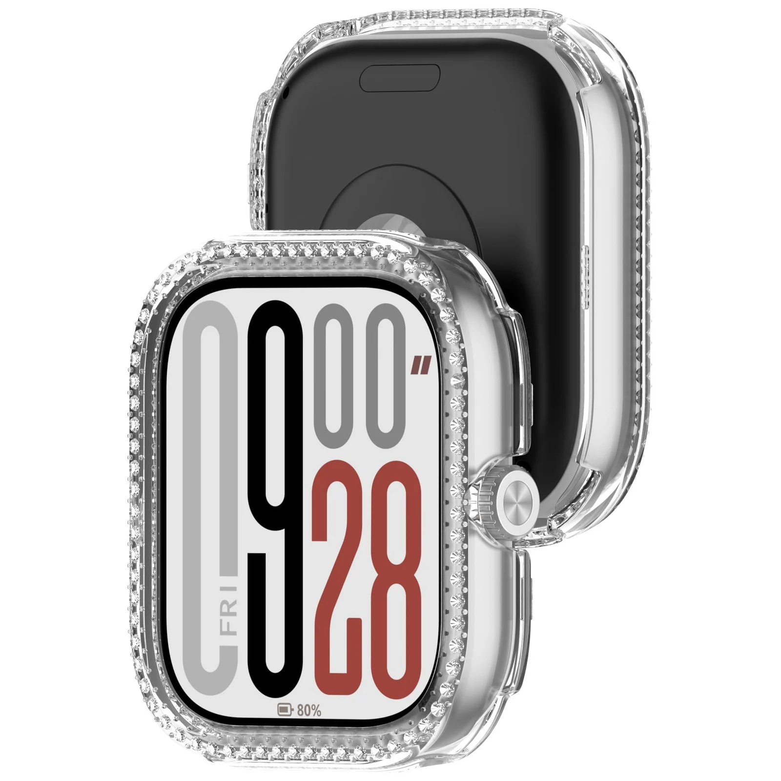DL3 MOBILAK Bling Hard PC Watch Bumper Case for Xiaomi Redmi Watch 4 and Redmi Watch 5 - Clear