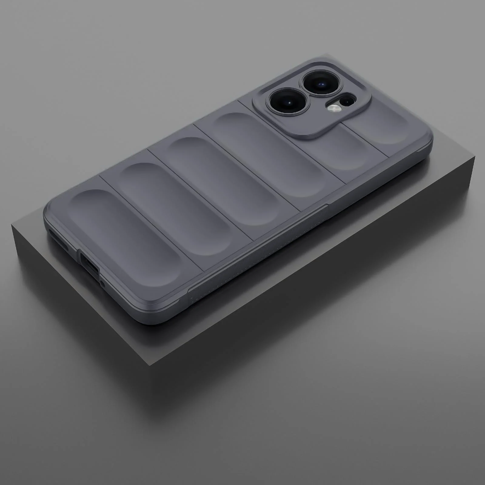 DL3 Mobilak Flexible Silicone and TPU Protective Case with Camera Protection for OPPO Reno 13F - Dark Gray
