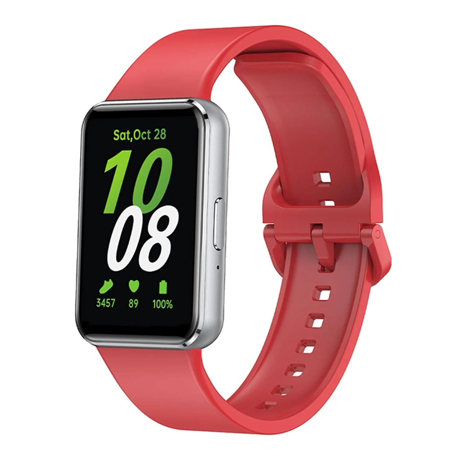 DL3 MOBILAK Soft Silicone Sport Watch Strap for Samsung Galaxy Fit 3, Red