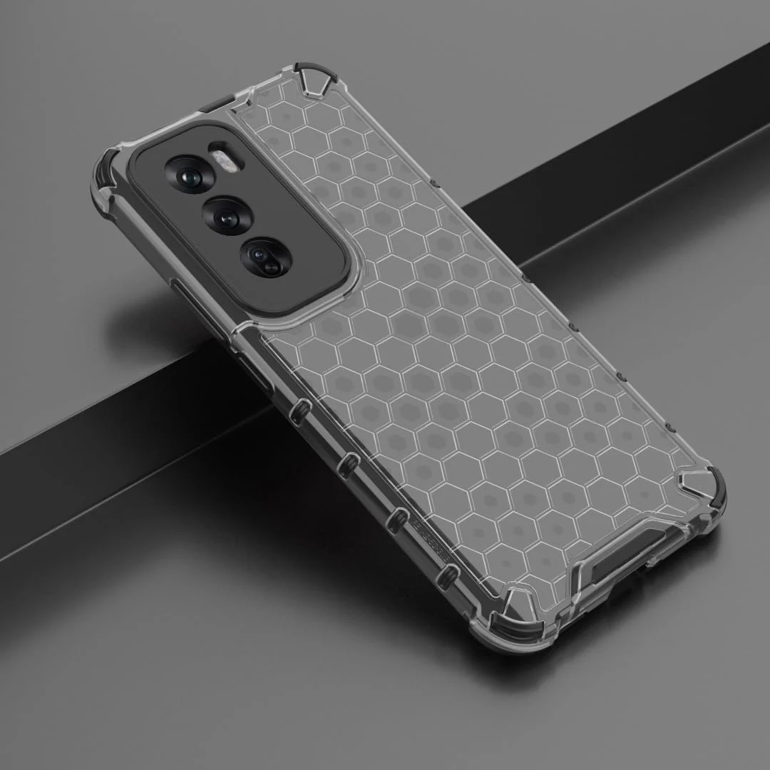 DL3 Mobilak Clear PC and TPU Protective Case for OPPO Reno 12 Pro 5G with Shockproof Design - Black
