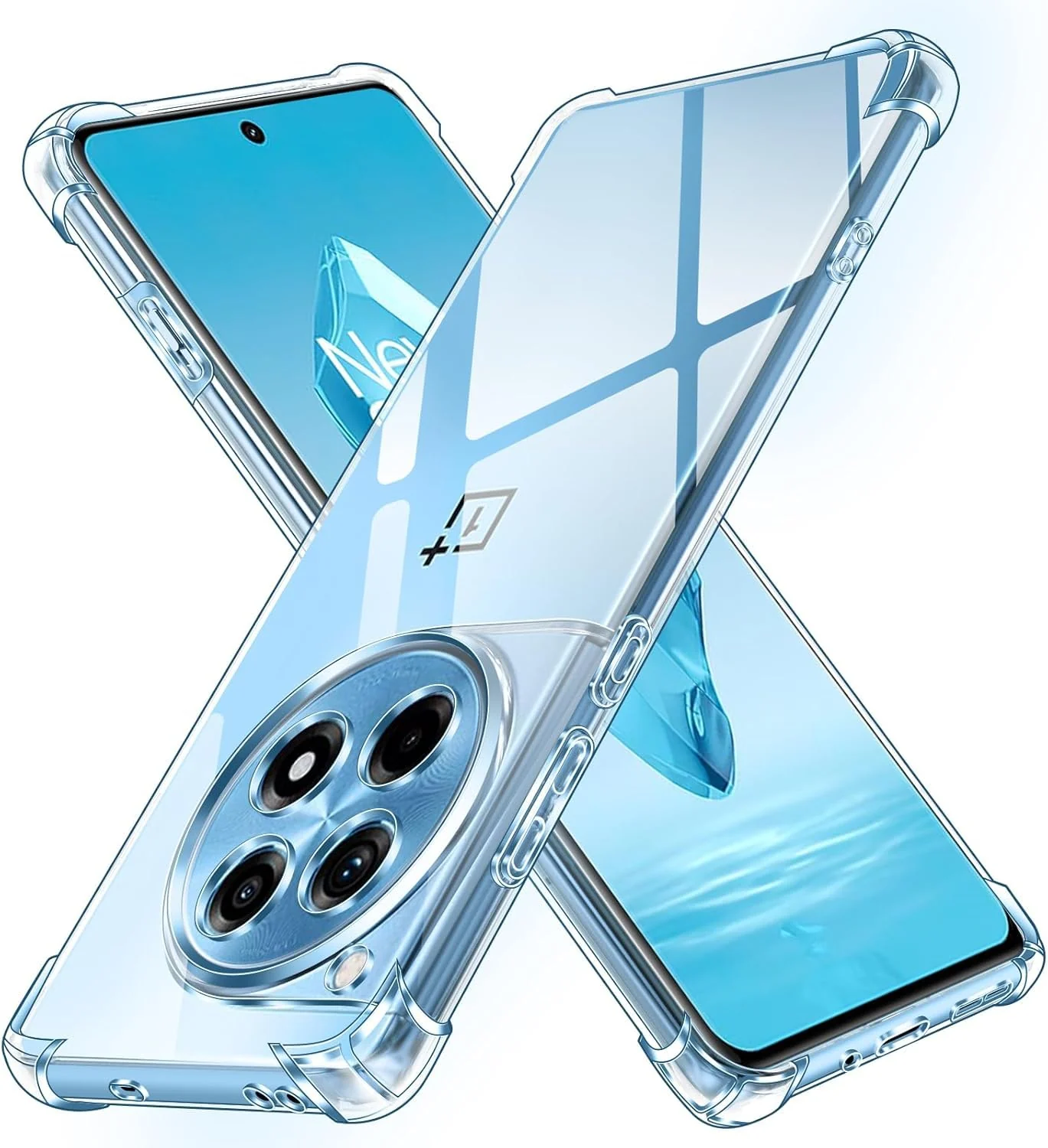 DL3 Mobilak Case Compatible with Oneplus 12R, Cover Silicone TPU Gorilla Anti-shock Protector Camera Shockproof Corners - Clear