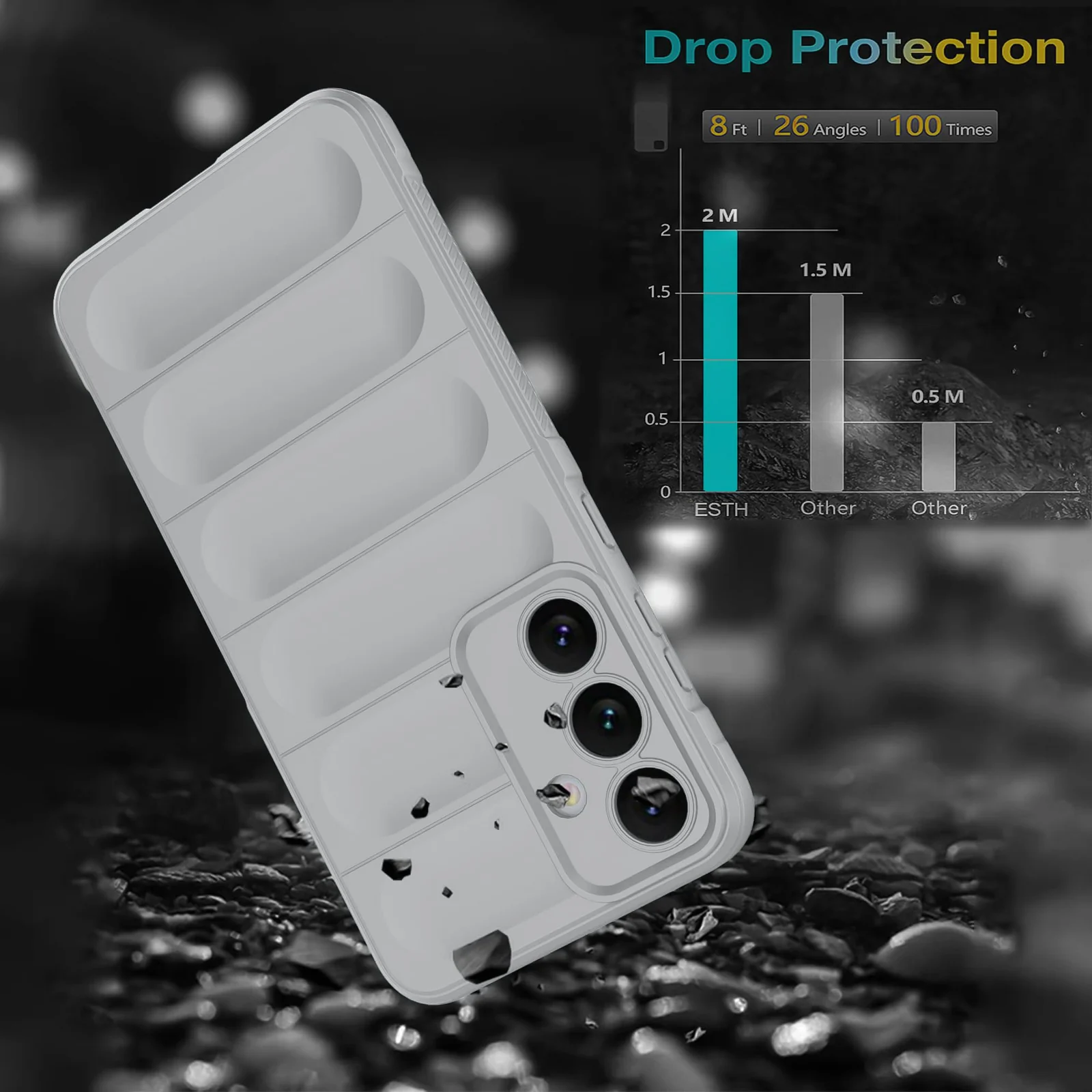 DL3 Mobilak Silicone Case for Samsung Galaxy A25 Heavy Duty Protective [Slim Fit] Shockproof Soft Flexible Protective Design Shock-Absorption TPU Cover With Camera Protection - Gray