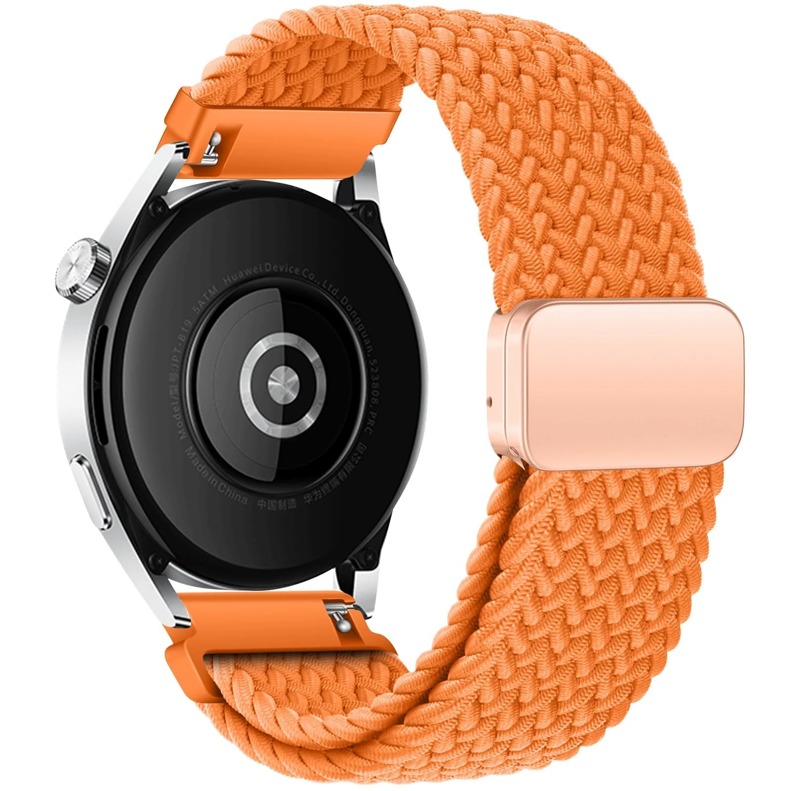 DL3 Mobilak 22mm Magnetic Band for Redmi Watch 5 Active/5 Lite/Samsung Galaxy Watch 3 45mm/Watch 46mm/Gear S3/Huawei watch GT6 GT5 46MM/GT2E/GT6 Pro/GT 5 Pro/Amazfit GTR 4/3, Stretchy Braided Nylon Sport Strap - Orange