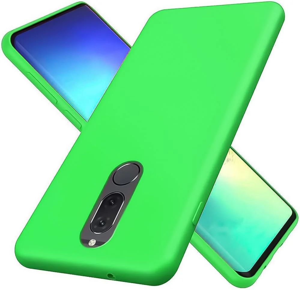 DL3 Mobilak Soft Silicone Protective Case for Huawei Mate 10 Lite with Microfiber Lining and Shockproof Design - Neon Green