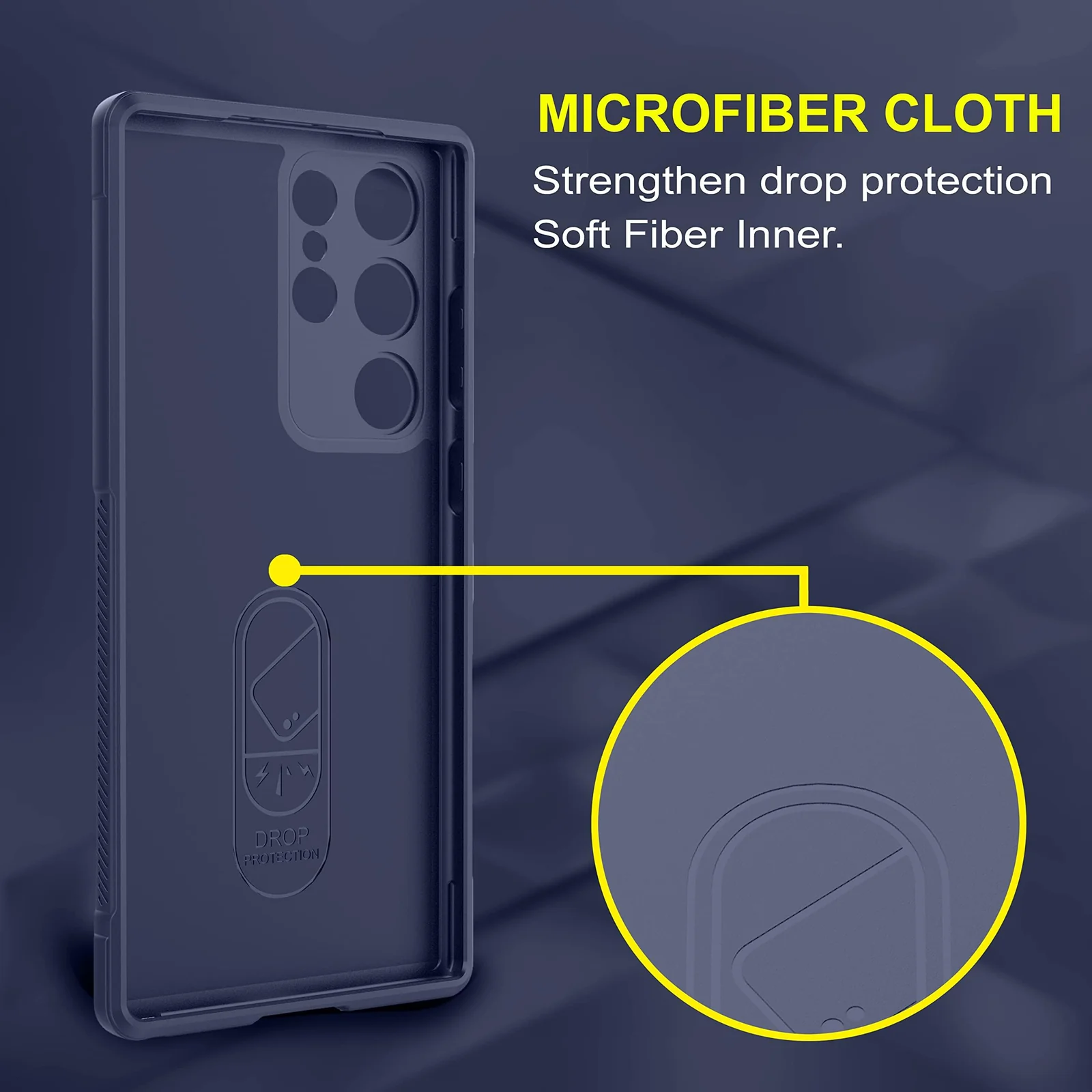 DL3 Mobilak Silicone Case for Samsung Galaxy S23 Ultra Heavy Duty Protective [Slim Fit] Shockproof Soft Flexible Protective Design Shock-Absorption TPU Cover With Camera Protection - Blue