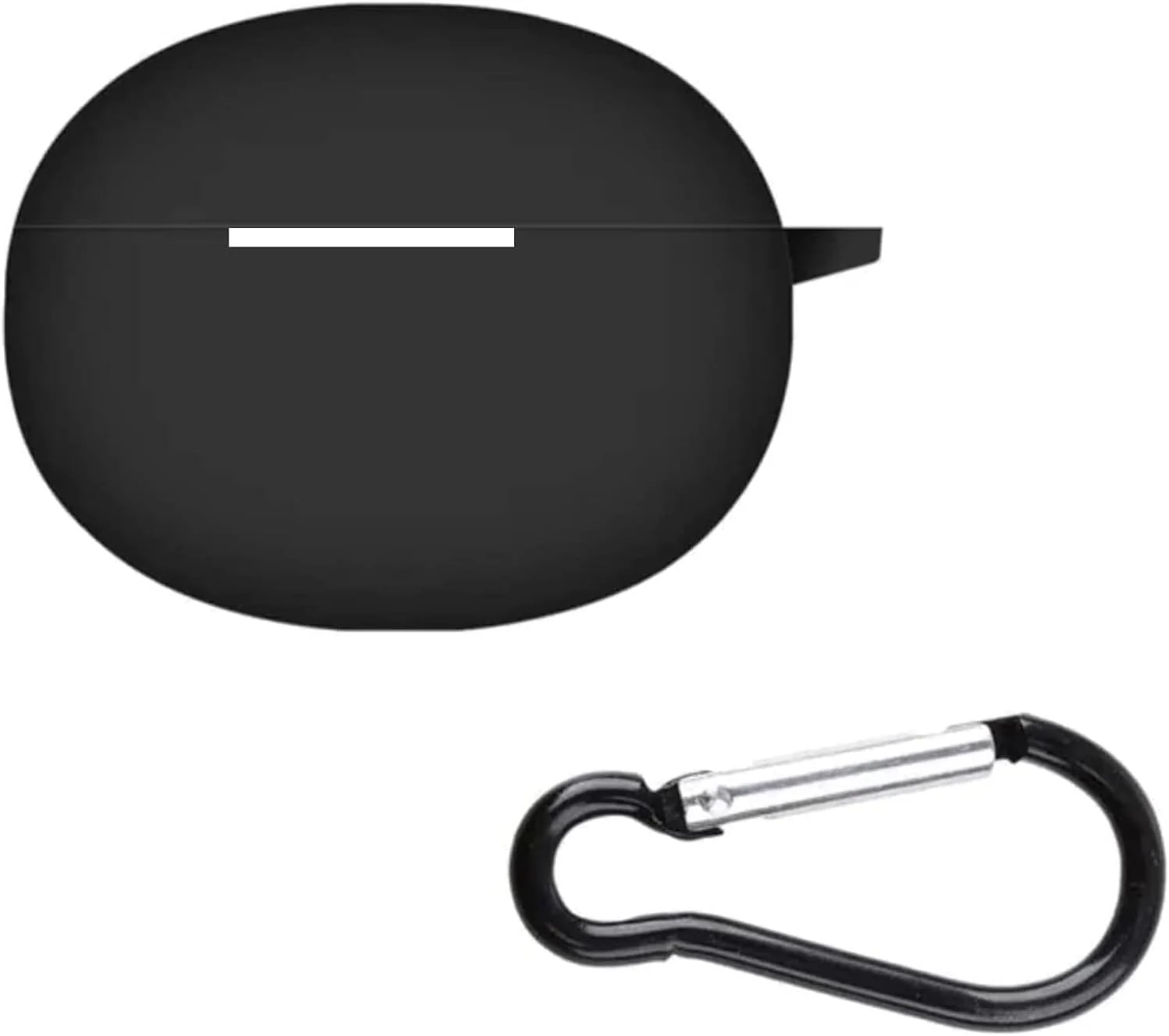 DL3 Mobilak Silicone Case Compatible with Oraimo Riff Earbuds, Soft Silicone Protective Case Cover, Shockproof Sleeve with Carabiner - Black