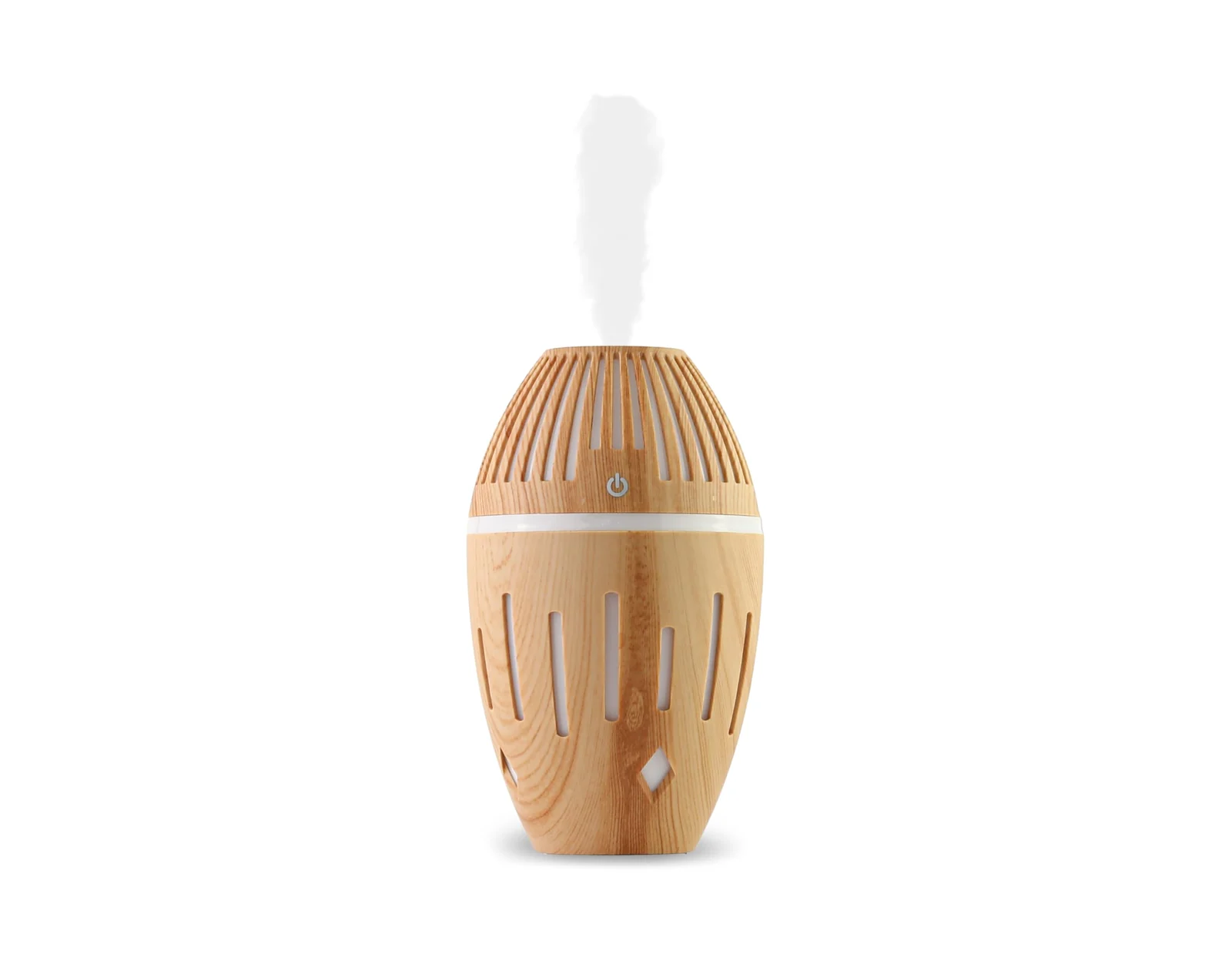 mobigon Wood Cool Mist Ultrasonic Humidifier for Room Moisture, Aroma Diffuser for Home, 300ml Essential Oil Diffuser with 7 Colorful Night Light, Auto Shut-Off, Home, Office, car (White)